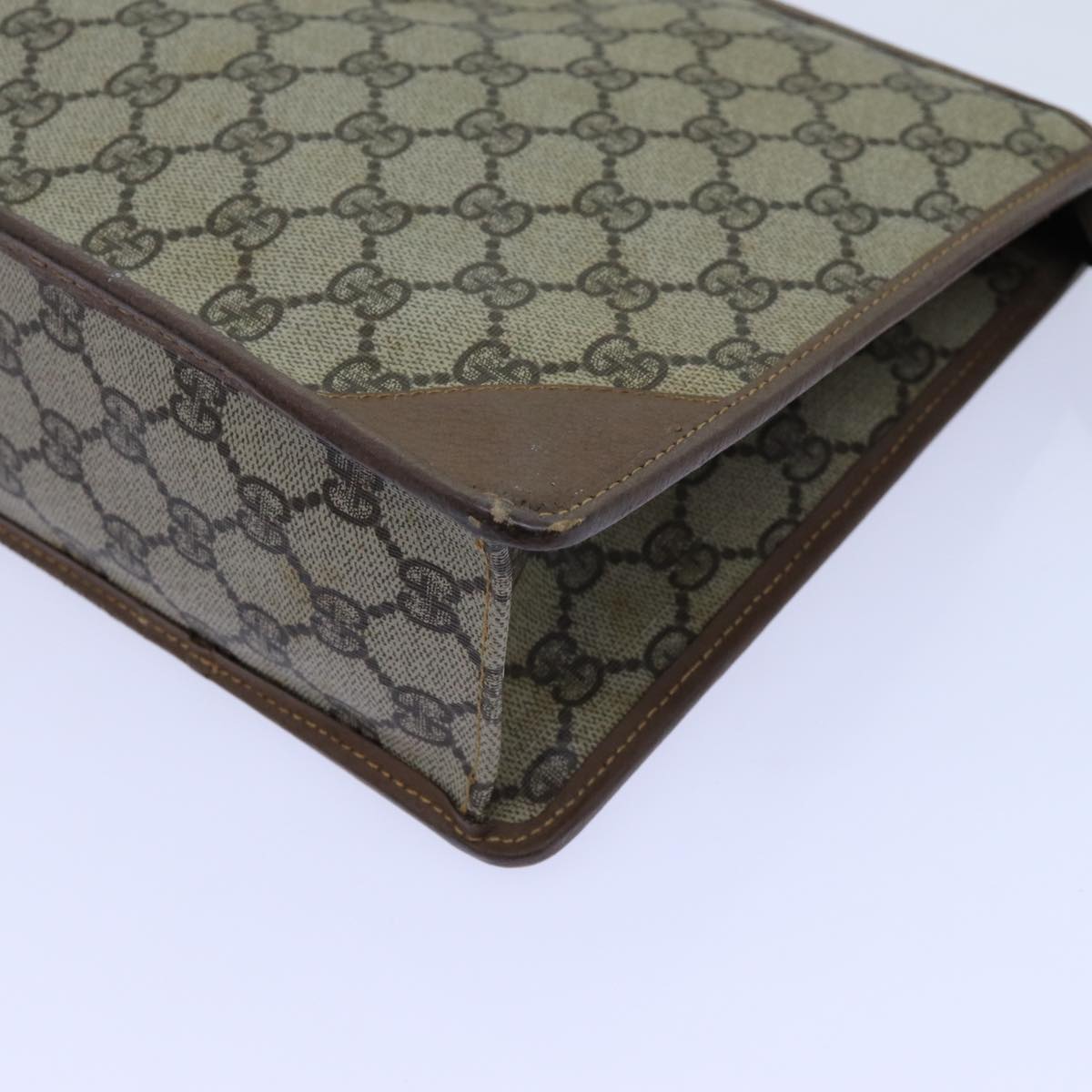 GUCCI GG Supreme Web Sherry Line Clutch Bag Beige 014 123 6053 yk11962