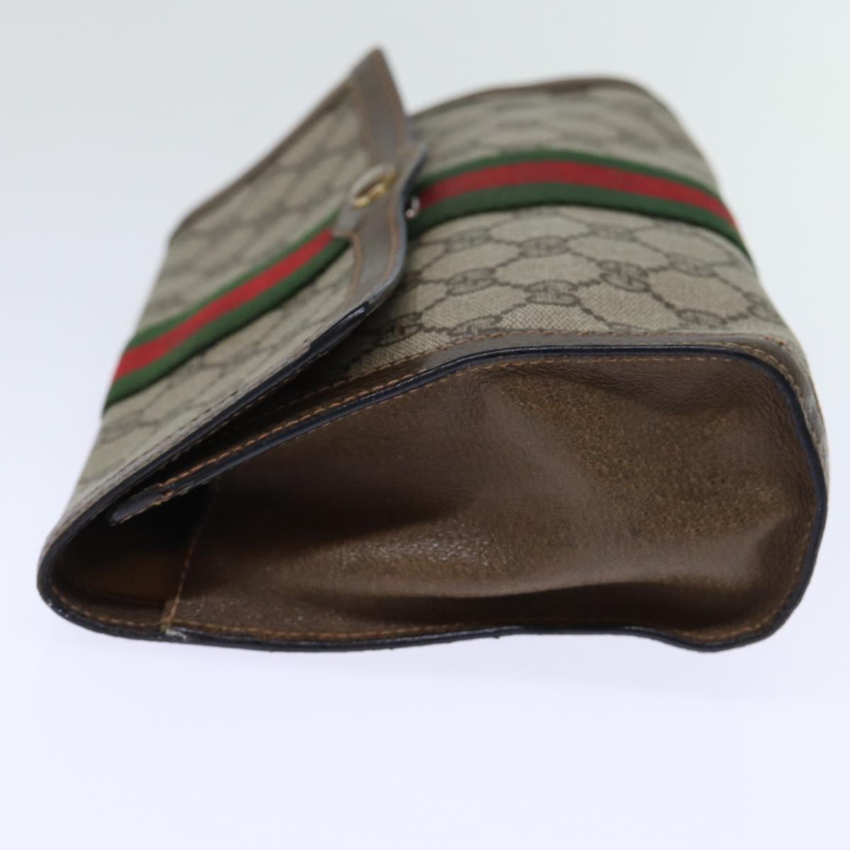 GUCCI GG Canvas Web Sherry Line Clutch Bag Beige Green 84 01 006 yk12008