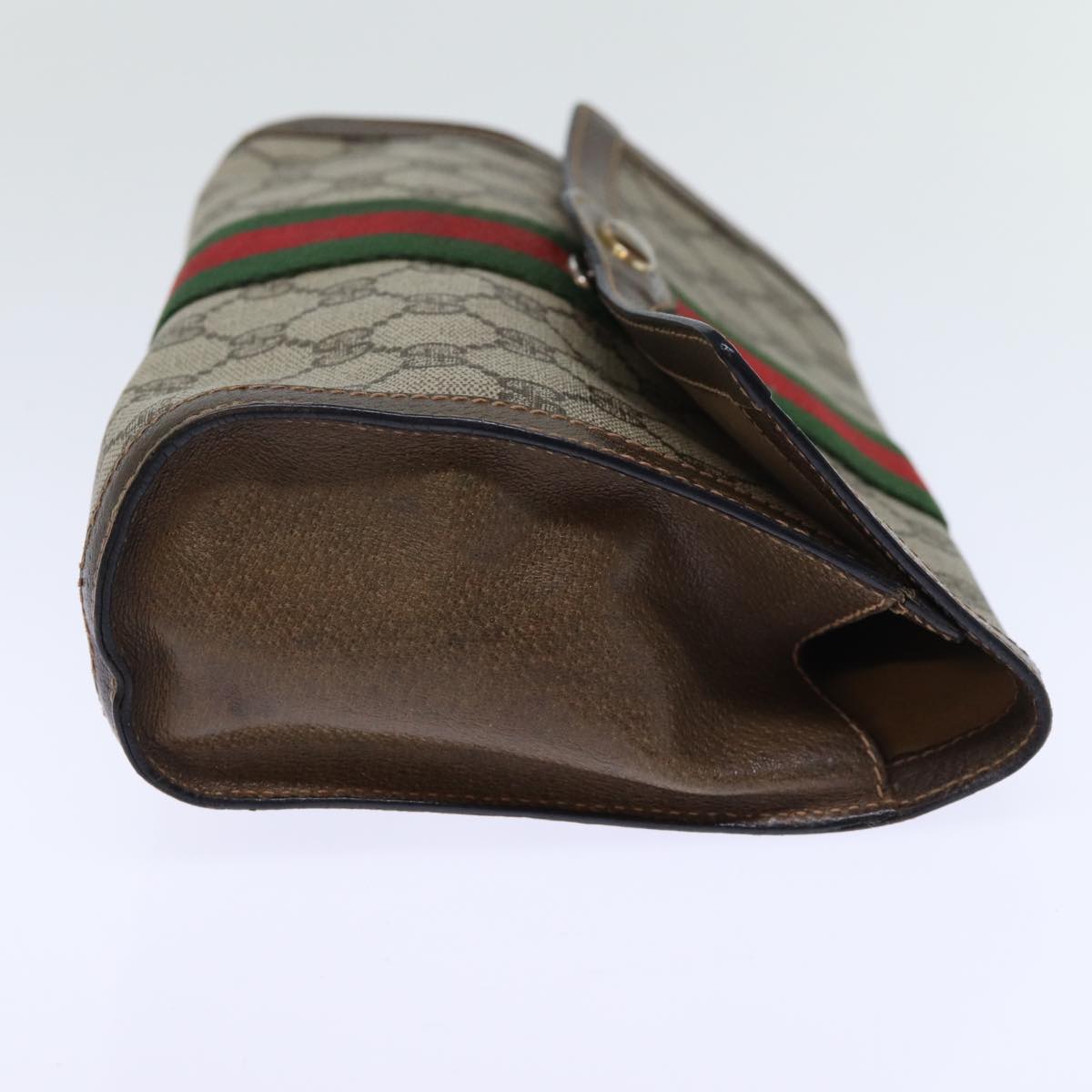 GUCCI GG Canvas Web Sherry Line Clutch Bag Beige Green 84 01 006 yk12008