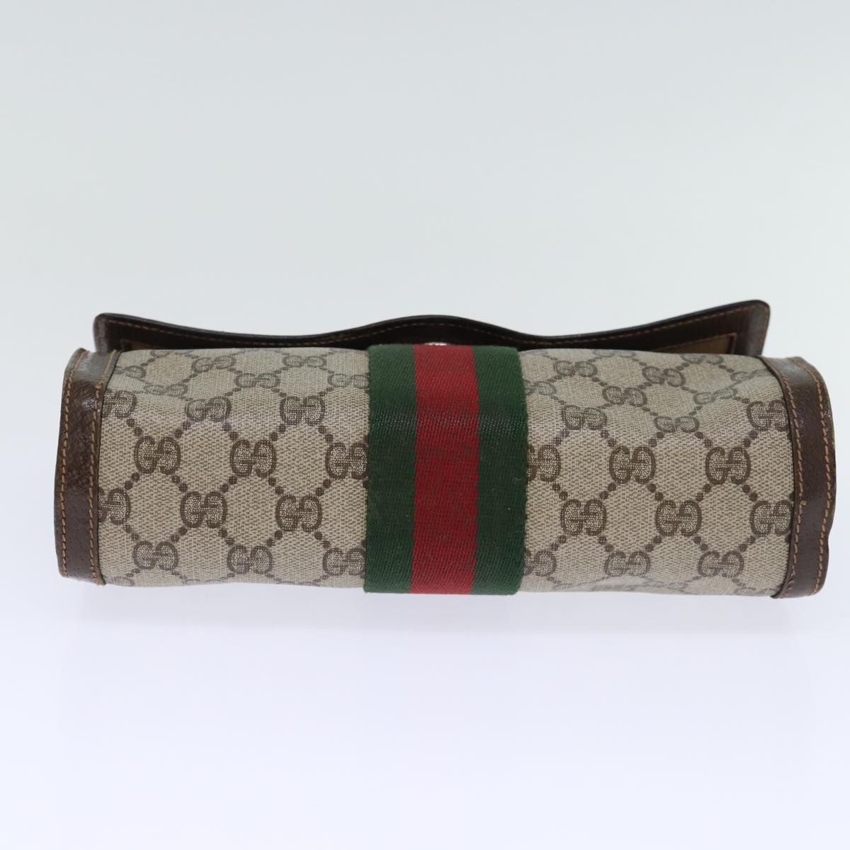 GUCCI GG Canvas Web Sherry Line Clutch Bag Beige Green 84 01 006 yk12008
