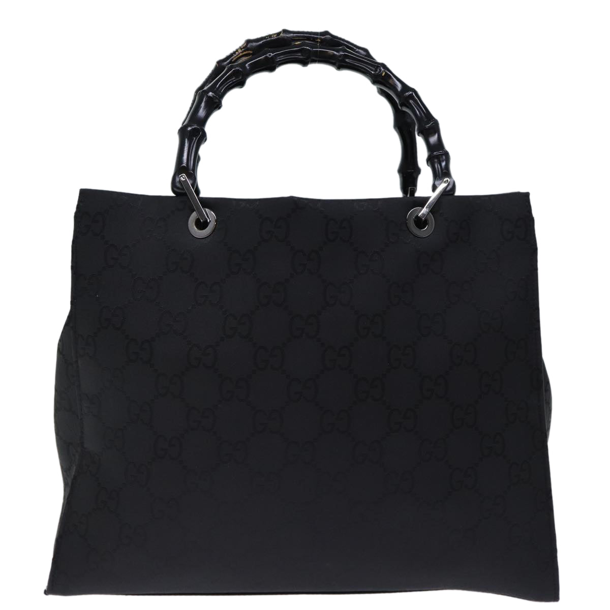 GUCCI Bamboo GG Canvas Hand Bag Nylon Black 002 1010 yk12012
