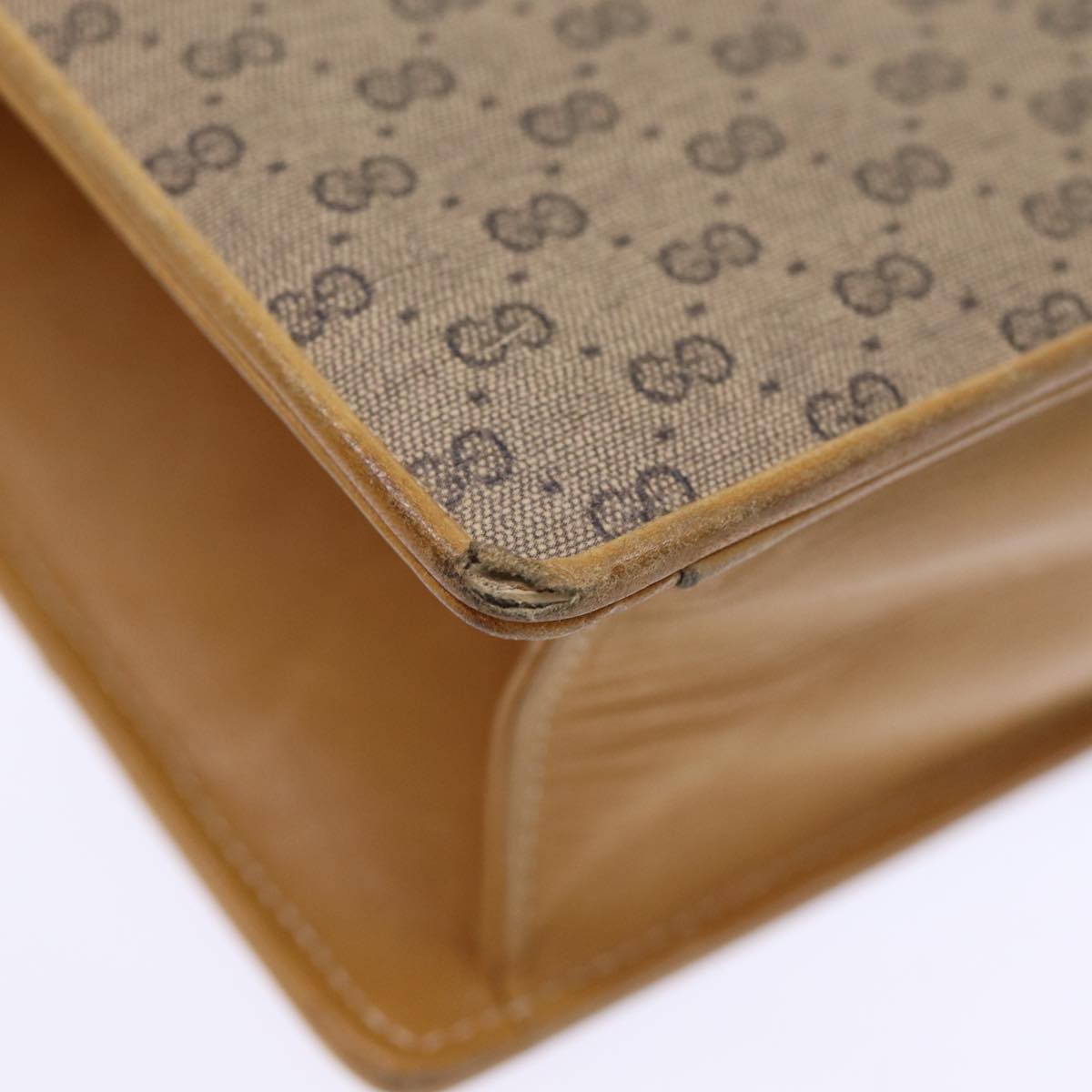 GUCCI Micro GG Supreme Chain Web Sherry Line Shoulder Bag PVC Beige yk12014