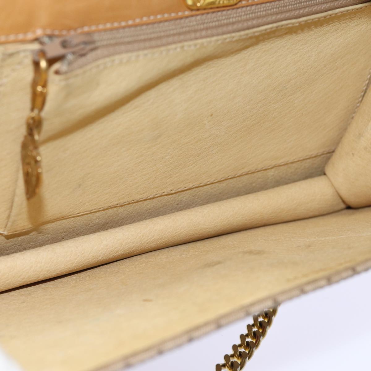 GUCCI Micro GG Supreme Chain Web Sherry Line Shoulder Bag PVC Beige yk12014