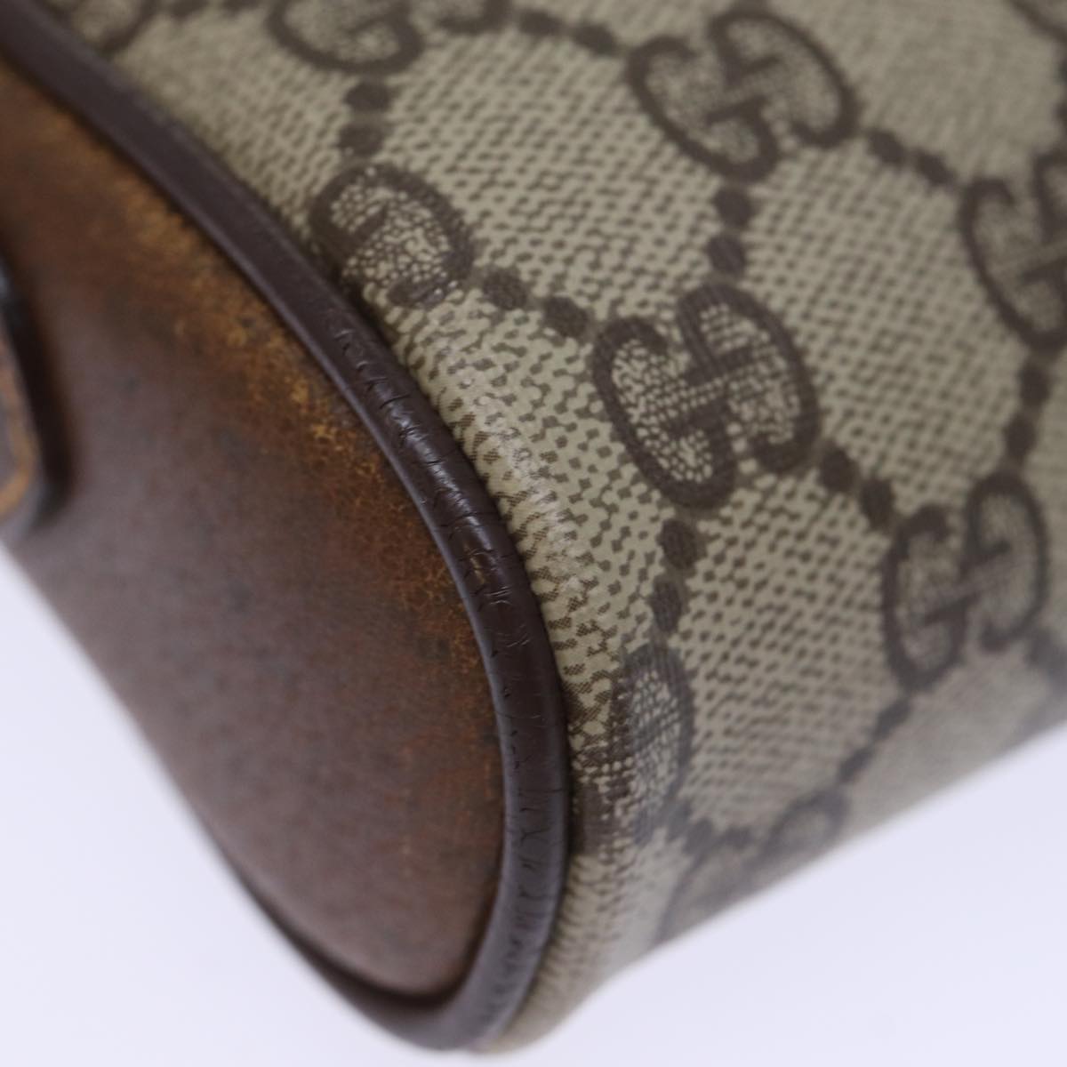 GUCCI GG Supreme Web Sherry Line Shoulder Bag PVC Beige 156 02 089 yk12027