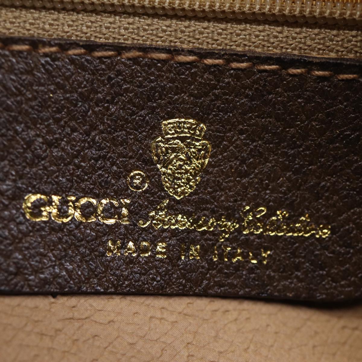 GUCCI GG Supreme Web Sherry Line Shoulder Bag PVC Beige 156 02 089 yk12027