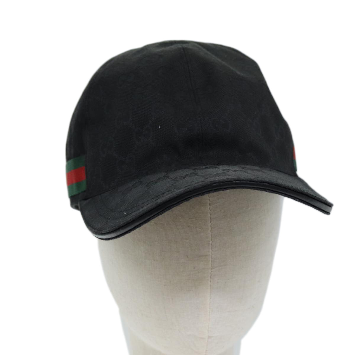 GUCCI GG Canvas Web Sherry Line Cap XL Black Red Green 200035 yk12030