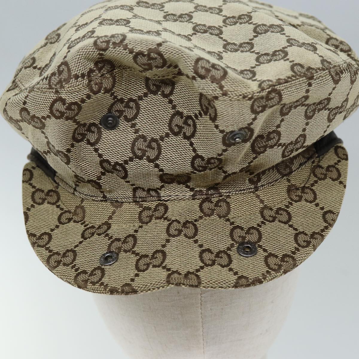 GUCCI GG Canvas Hunting Cap Hat M Beige yk12031