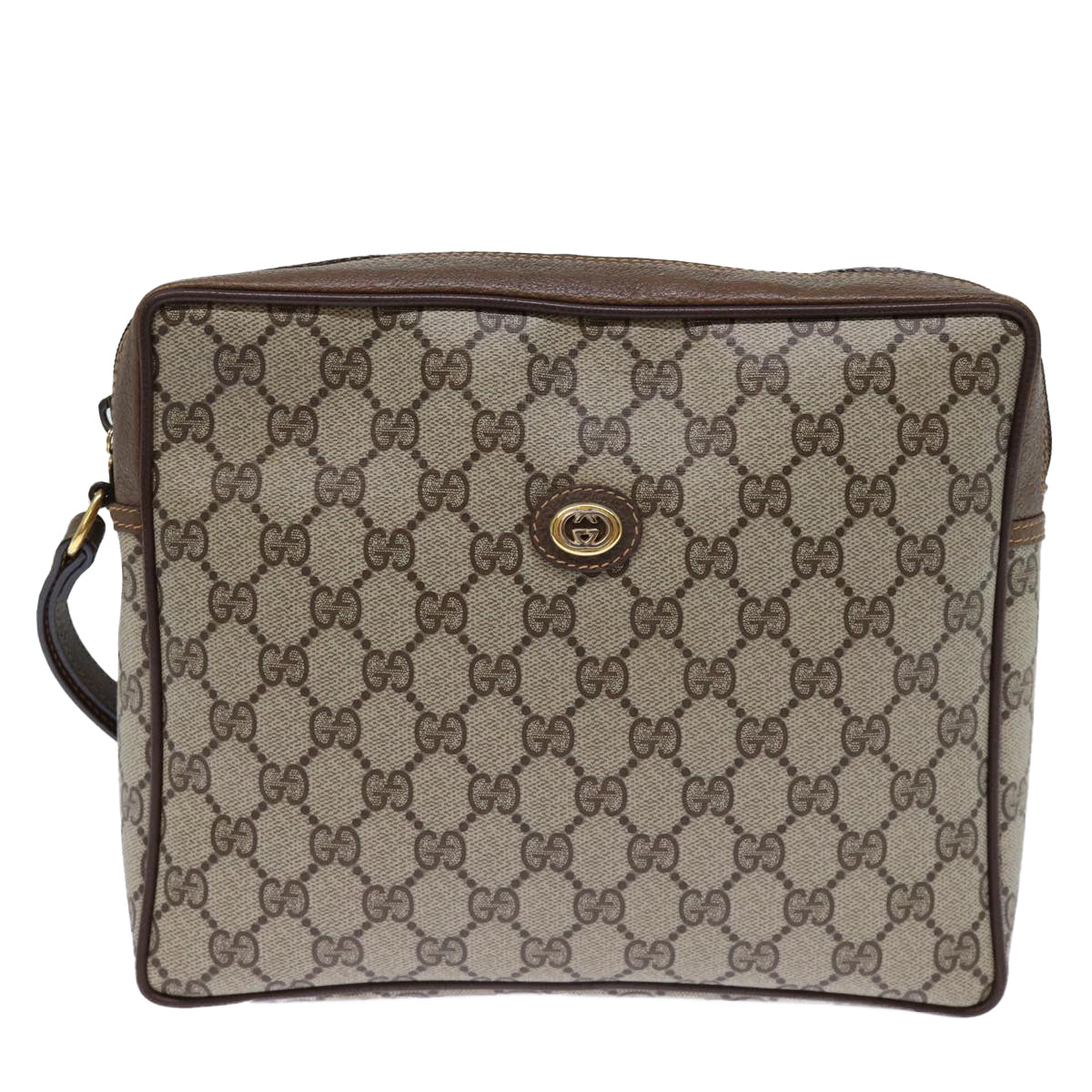 GUCCI GG Supreme Clutch Bag PVC Beige 156 01 053 yk12050