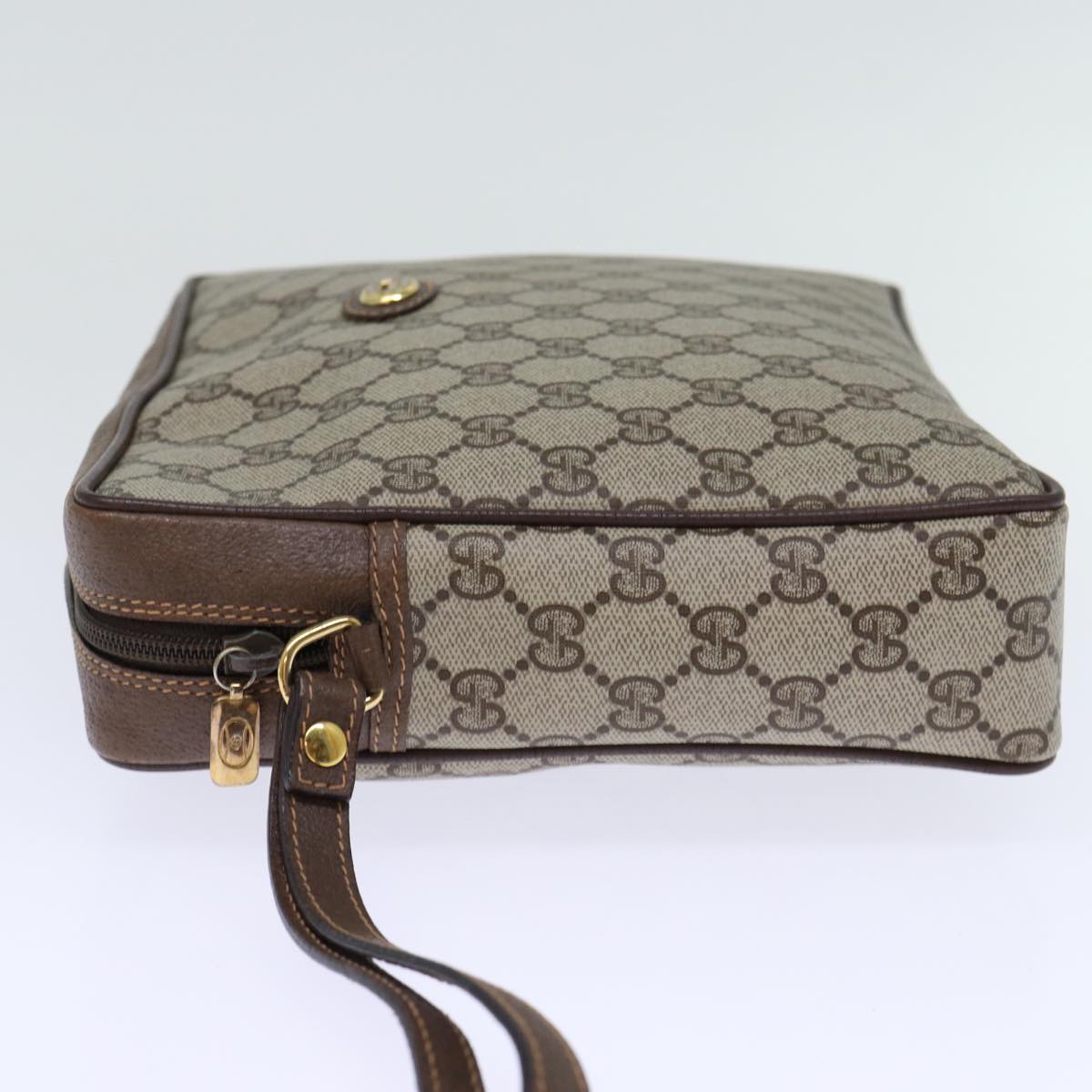 GUCCI GG Supreme Clutch Bag PVC Beige 156 01 053 yk12050