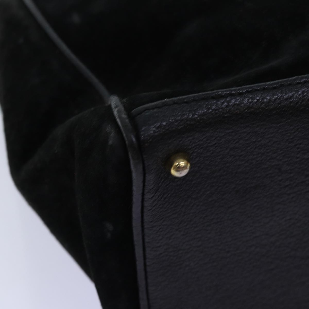GUCCI Bamboo Hand Bag Suede Black 000 122 0316 yk12056