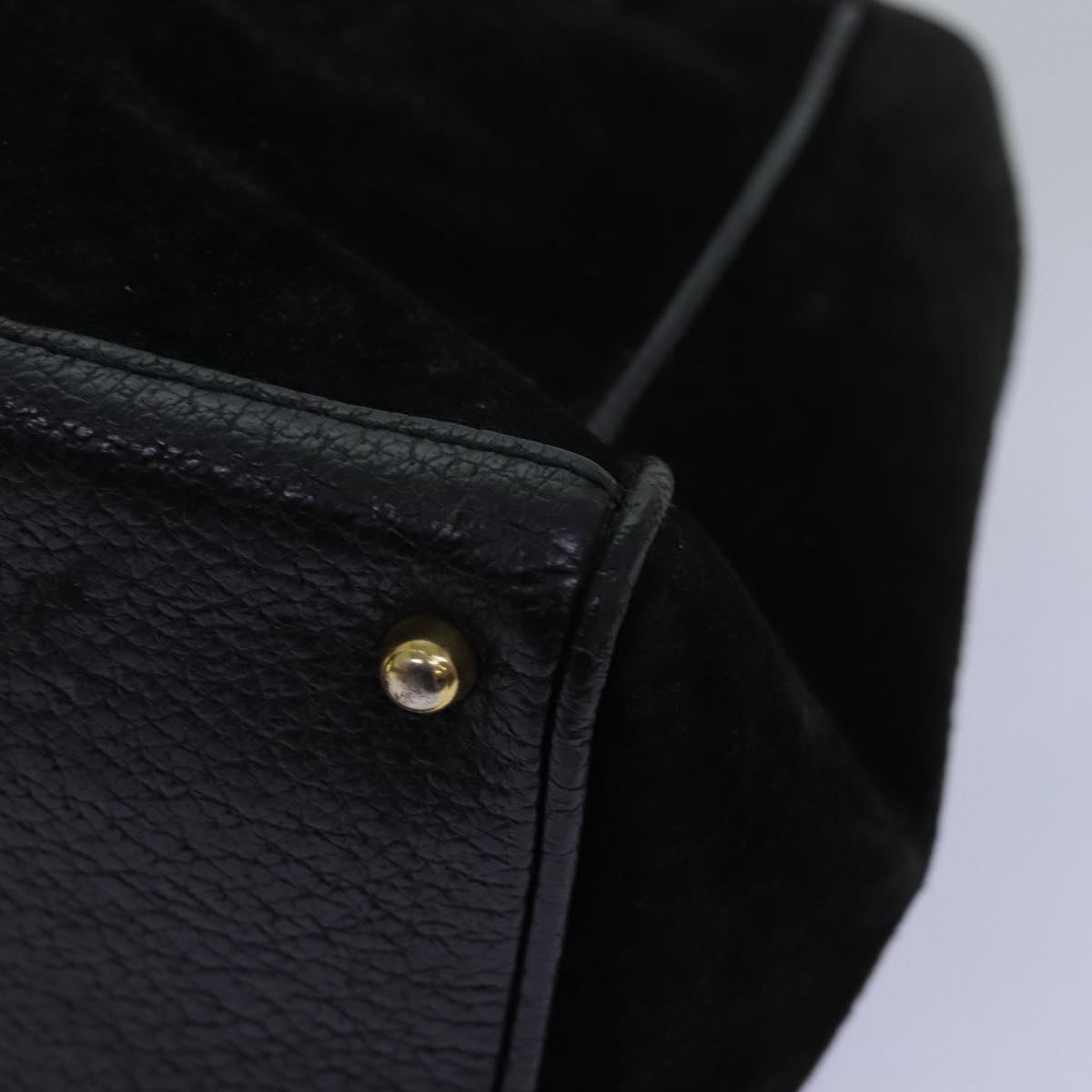 GUCCI Bamboo Hand Bag Suede Black 000 122 0316 yk12056