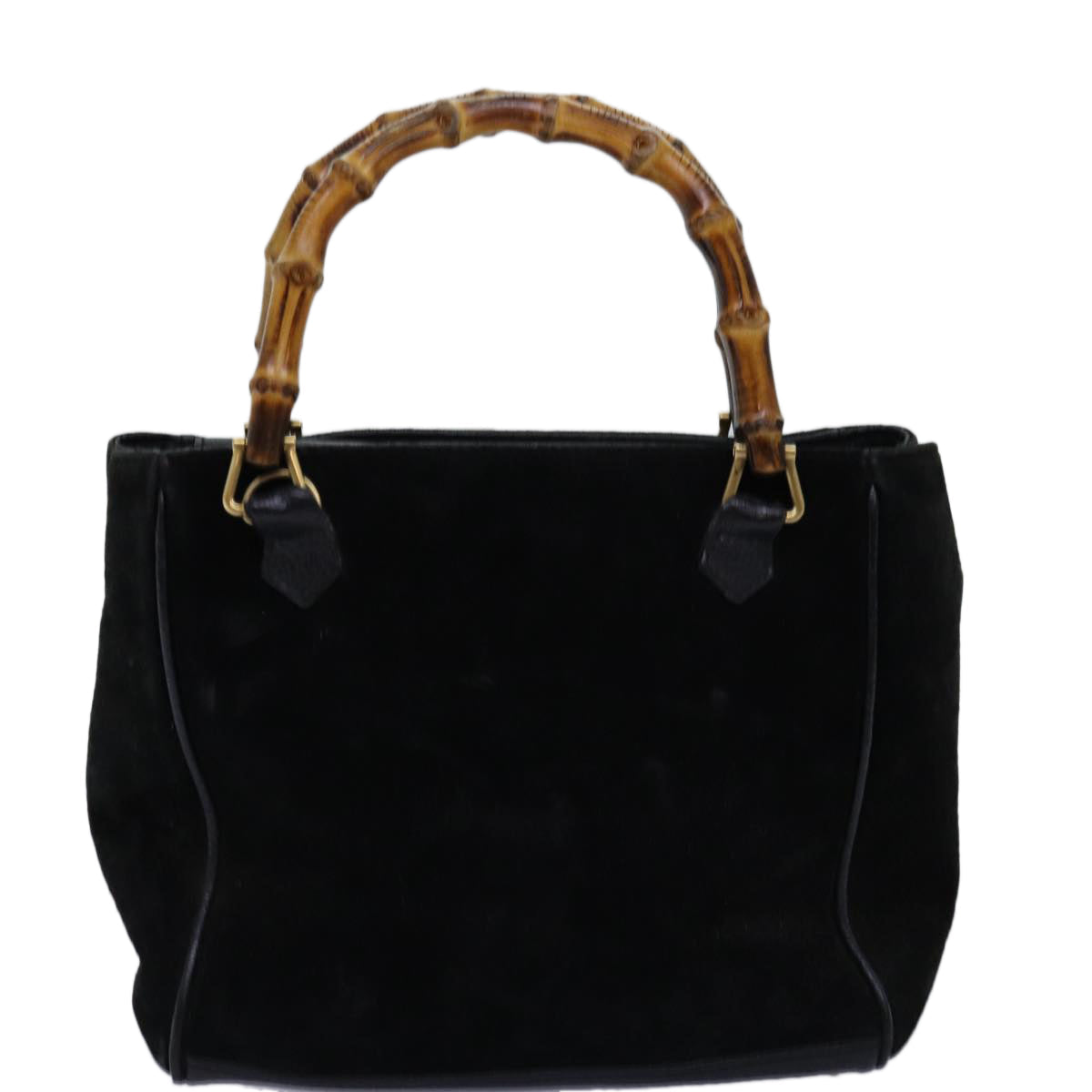 GUCCI Bamboo Hand Bag Suede Black 000 122 0316 yk12056