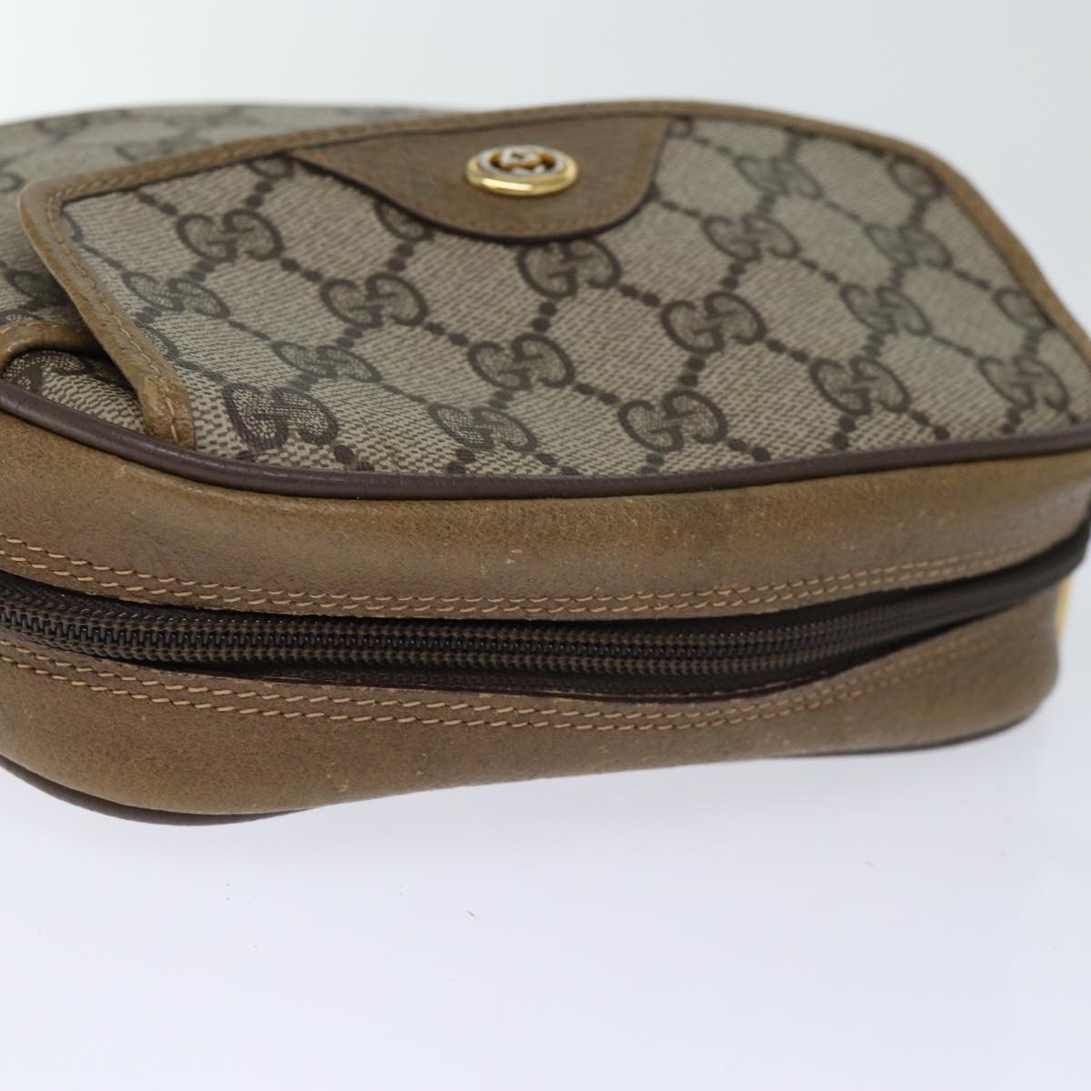 GUCCI GG Supreme Shoulder Bag PVC Beige 56 02 600 yk12077