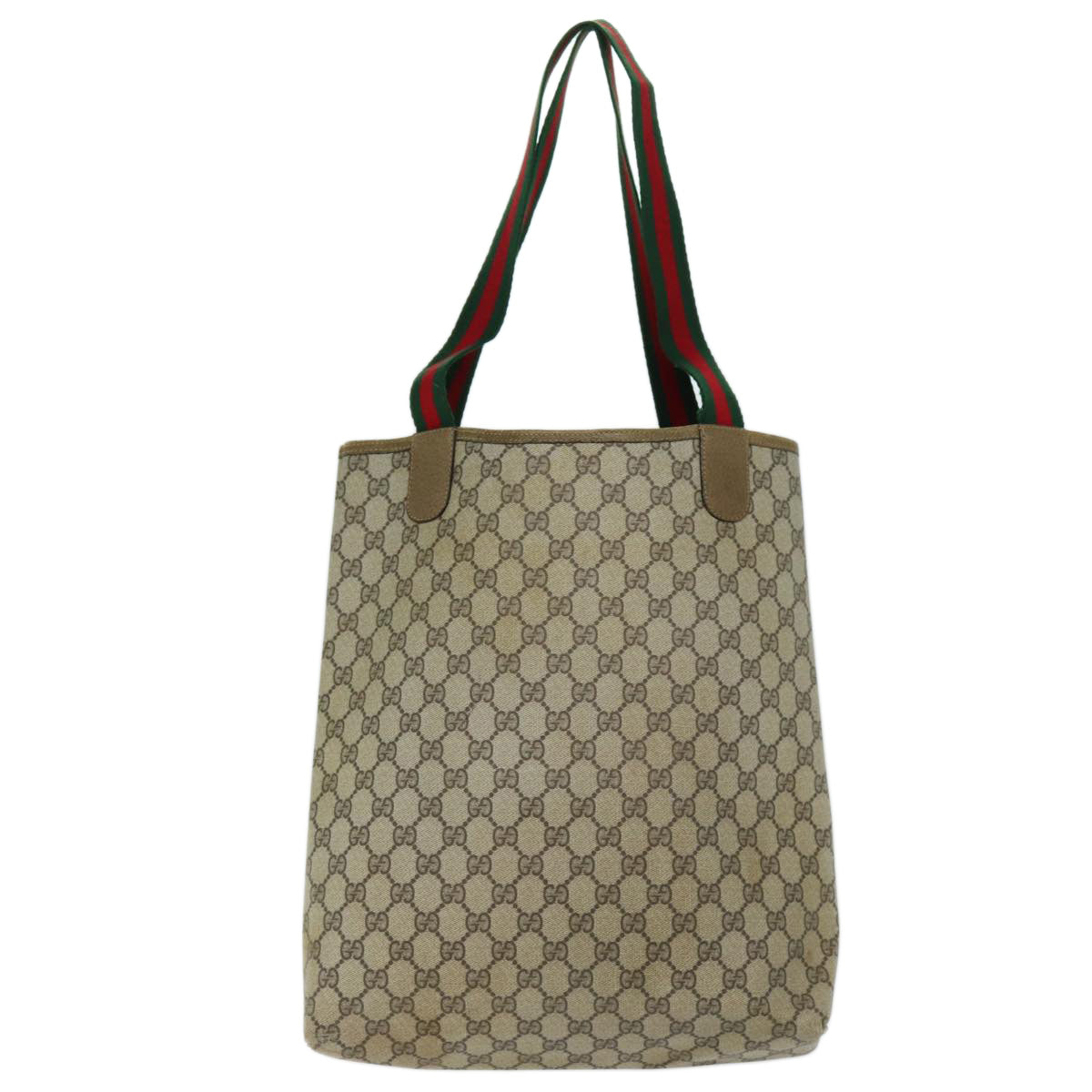 GUCCI GG Supreme Web Sherry Line Tote Bag Beige Red Green 39 02 003 yk12080