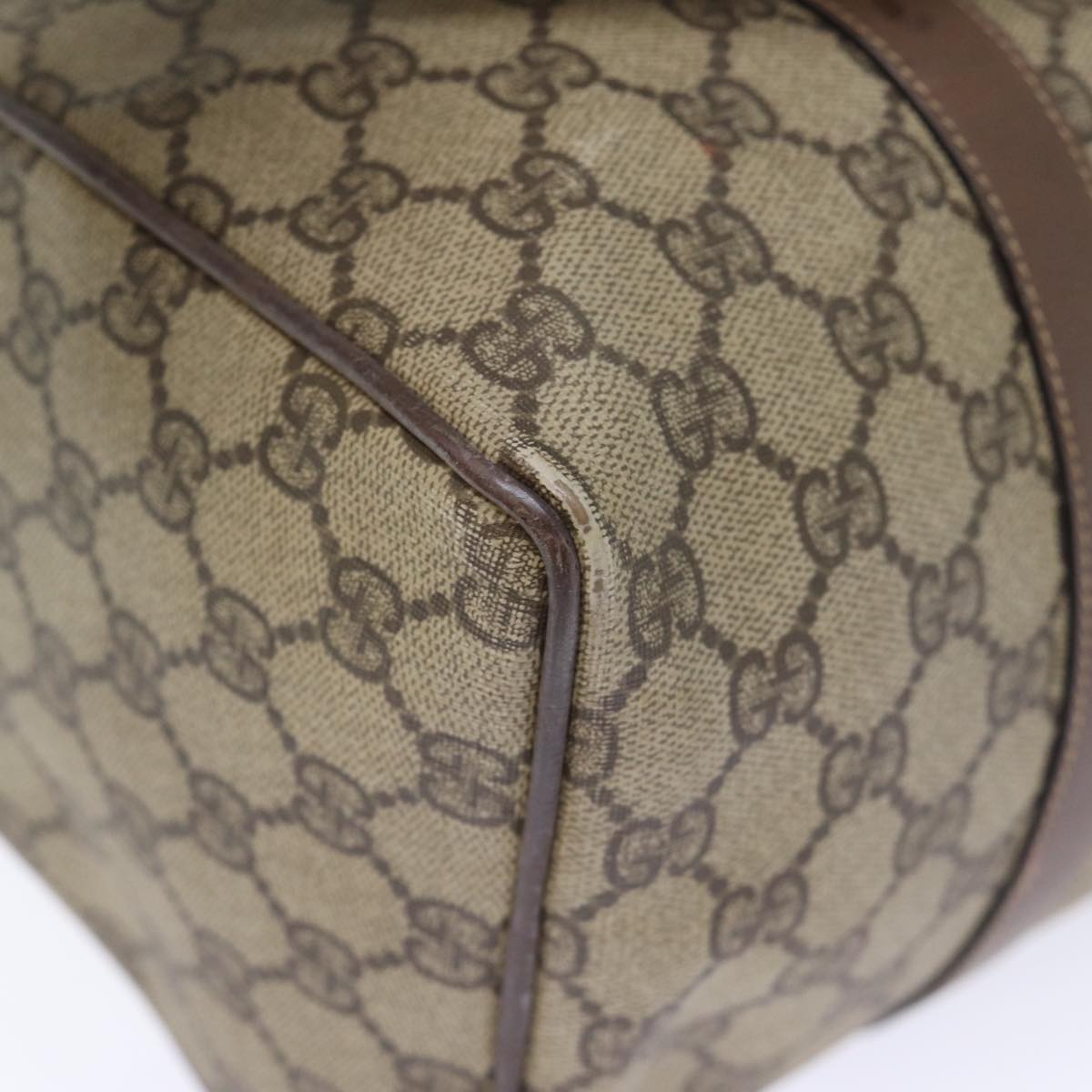 GUCCI GG Supreme Boston Bag PVC Beige 002 123 6842 yk12081
