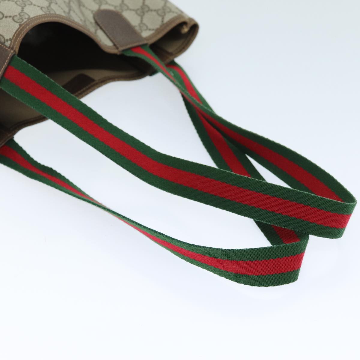 GUCCI GG Supreme Web Sherry Line Tote Bag Beige Red Green 40 02 003 yk12095