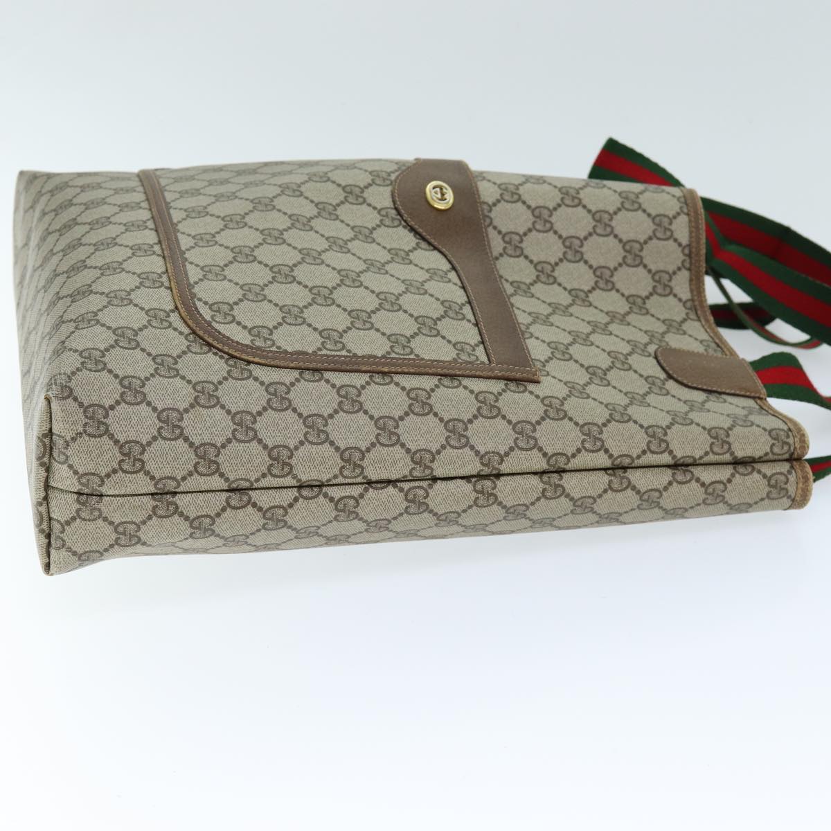 GUCCI GG Supreme Web Sherry Line Tote Bag Beige Red Green 40 02 003 yk12106