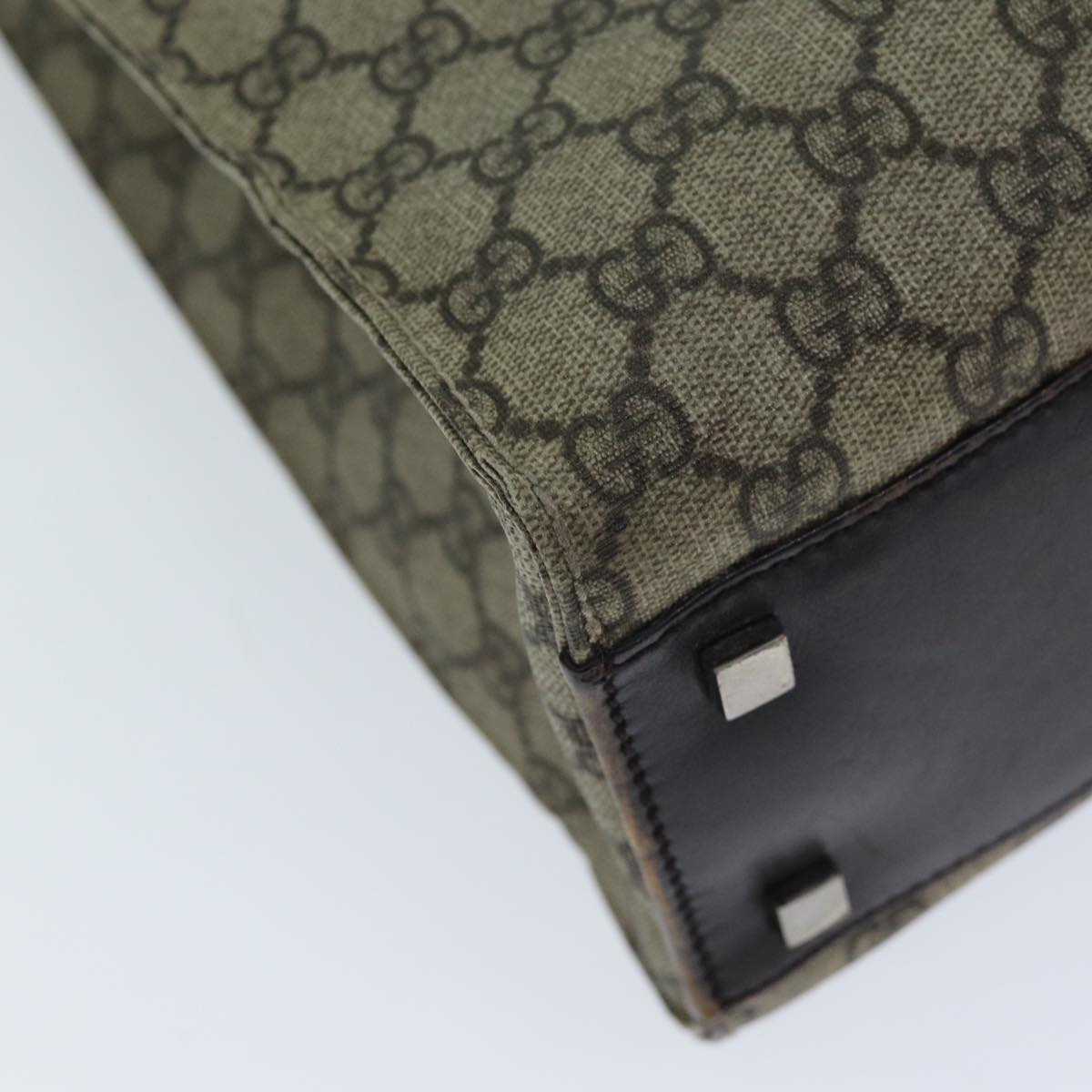 GUCCI GG Supreme Hand Bag PVC Beige 91249 yk12107