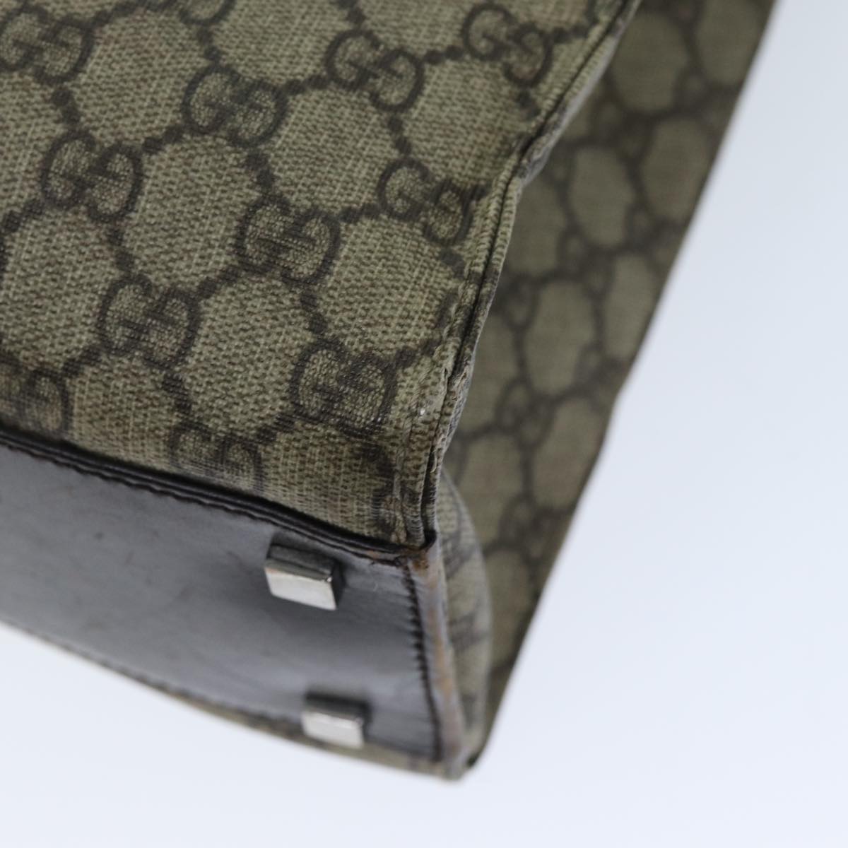 GUCCI GG Supreme Hand Bag PVC Beige 91249 yk12107