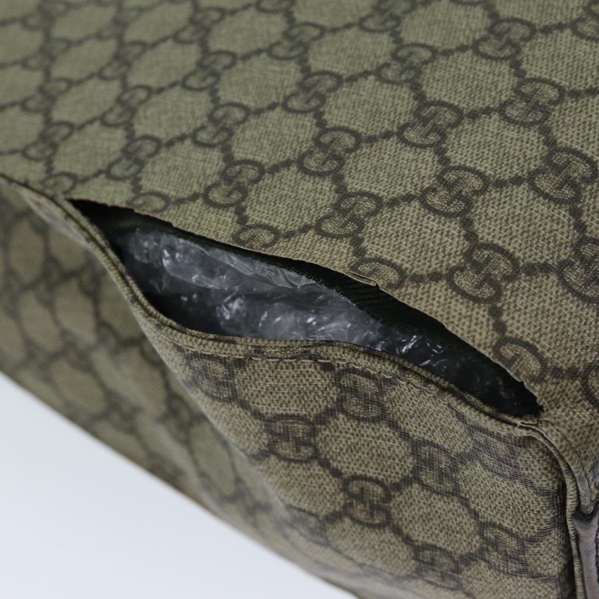 GUCCI GG Supreme Hand Bag PVC Beige 91249 yk12107