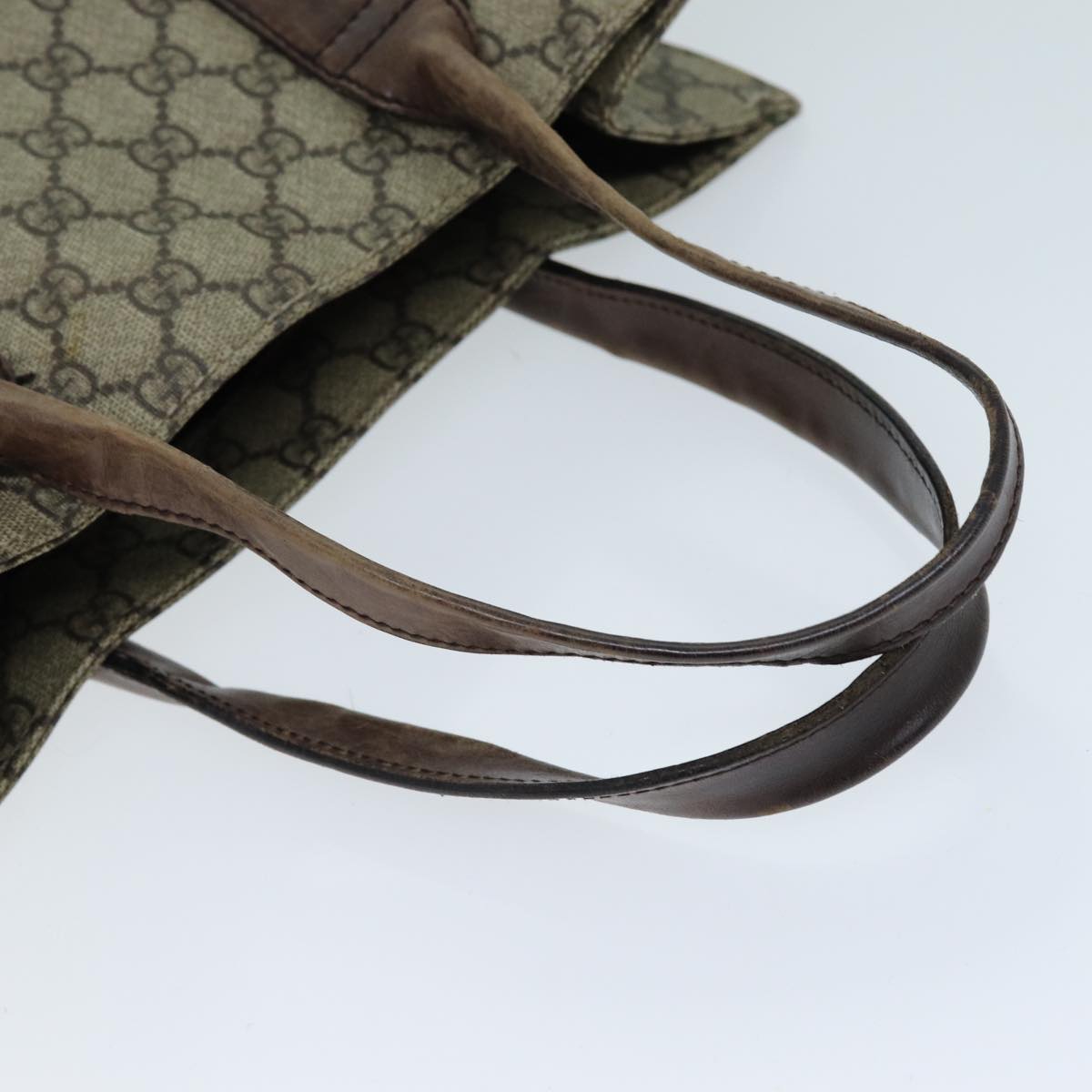 GUCCI GG Supreme Hand Bag PVC Beige 91249 yk12107