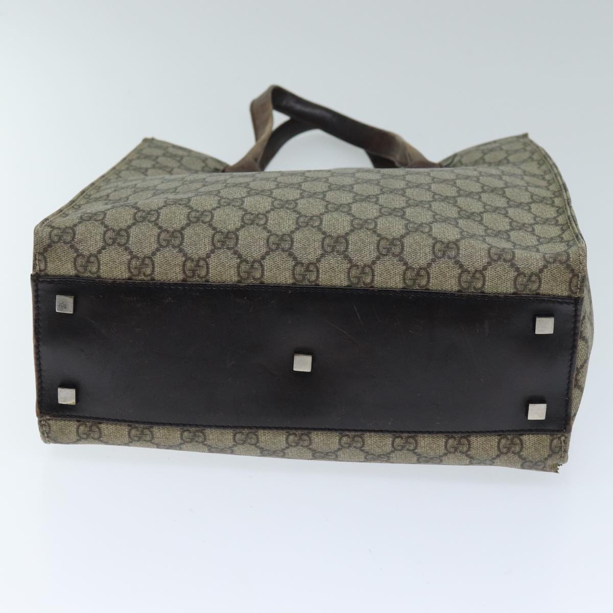 GUCCI GG Supreme Hand Bag PVC Beige 91249 yk12107