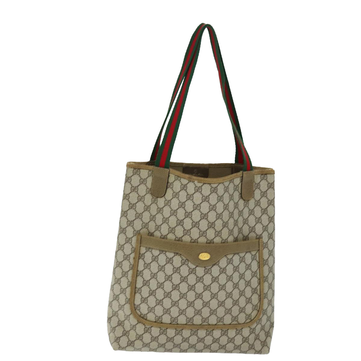 GUCCI GG Supreme Web Sherry Line Tote Bag Beige Red Green 39 02 003 yk12120