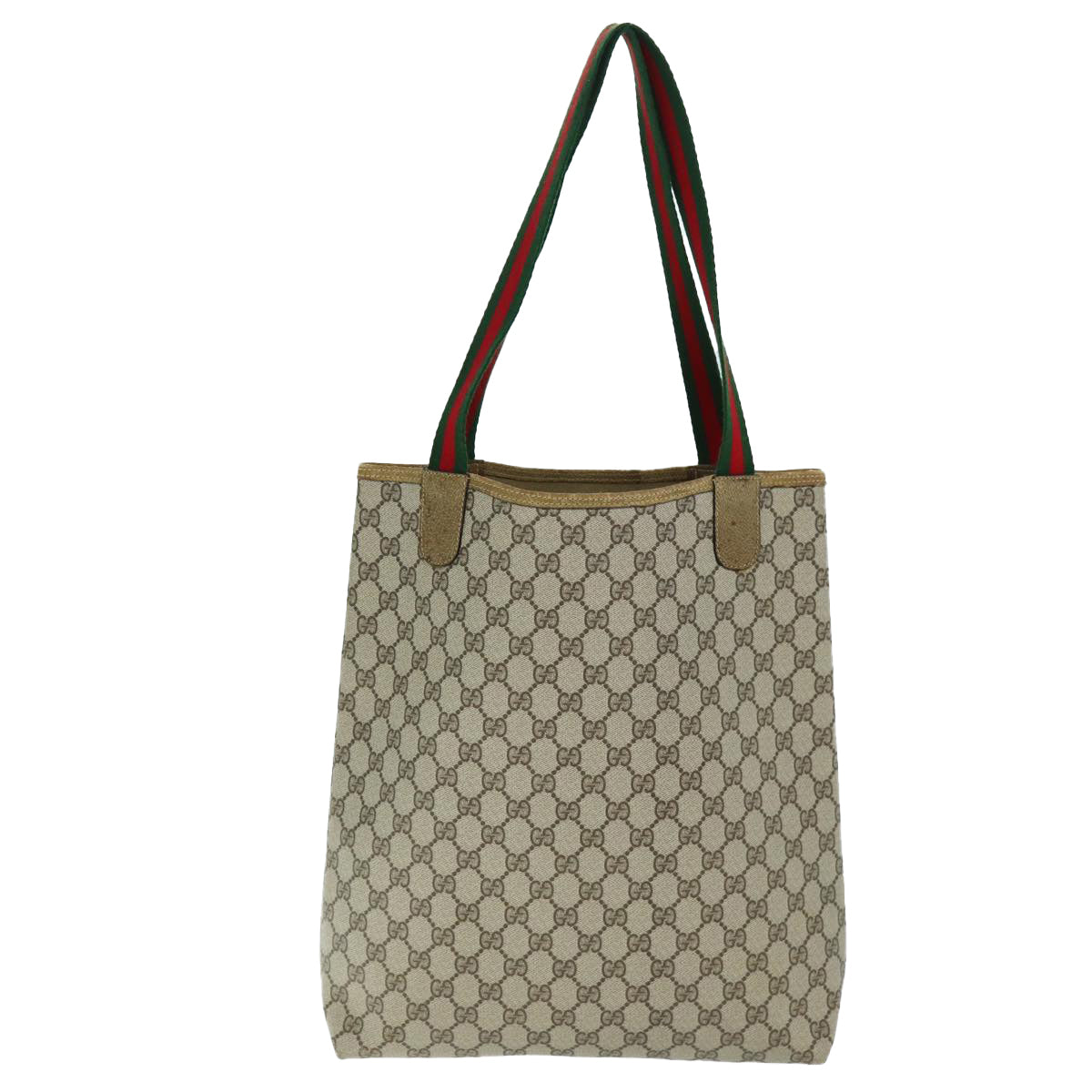 GUCCI GG Supreme Web Sherry Line Tote Bag Beige Red Green 39 02 003 yk12120