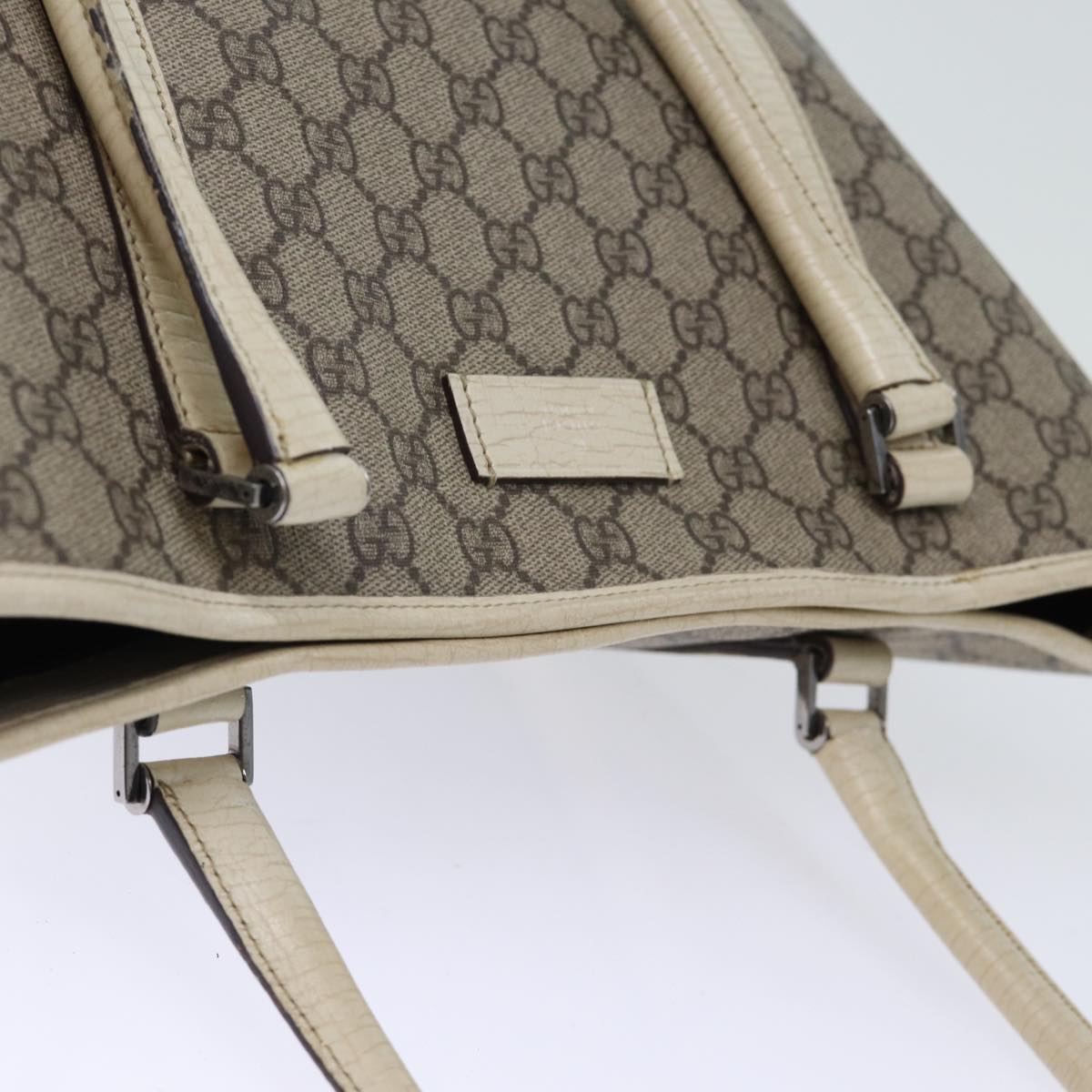 GUCCI GG Supreme Tote Bag PVC Beige 114595 yk12126