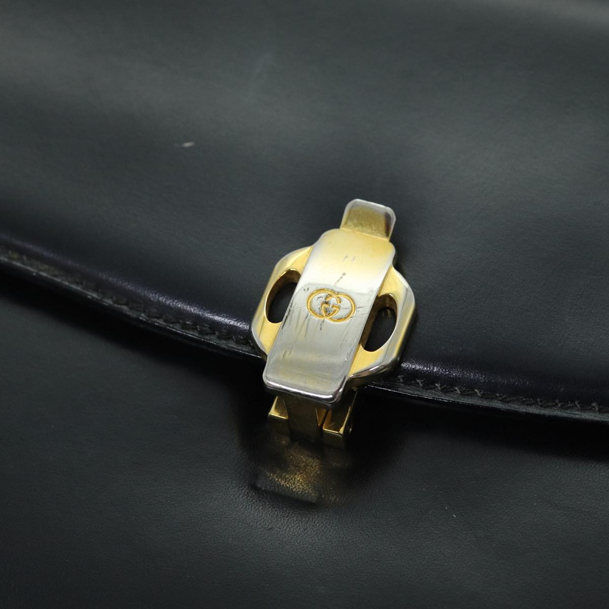 GUCCI Hand Bag Leather Black yk12169