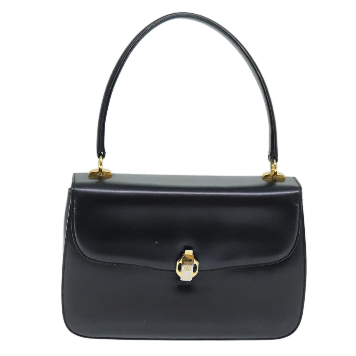 GUCCI Hand Bag Leather Black yk12169