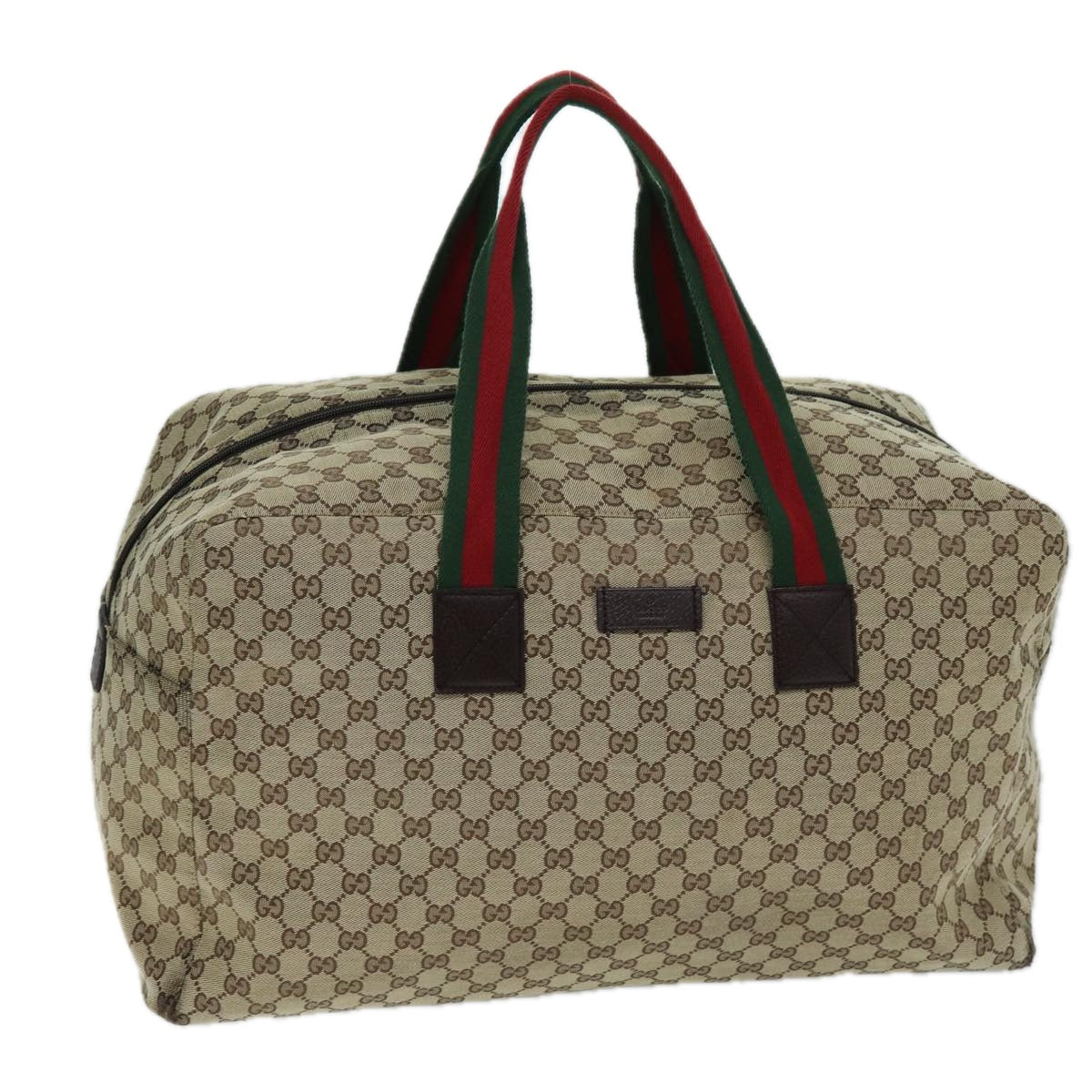 GUCCI GG Canvas Web Sherry Line Boston Bag Beige Green Red 146310 yk12176