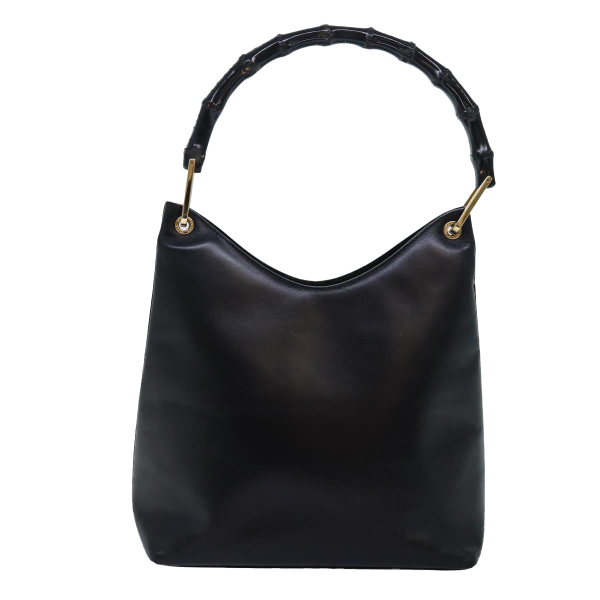 GUCCI Bamboo Shoulder Bag Leather Black 001 3007 yk12185