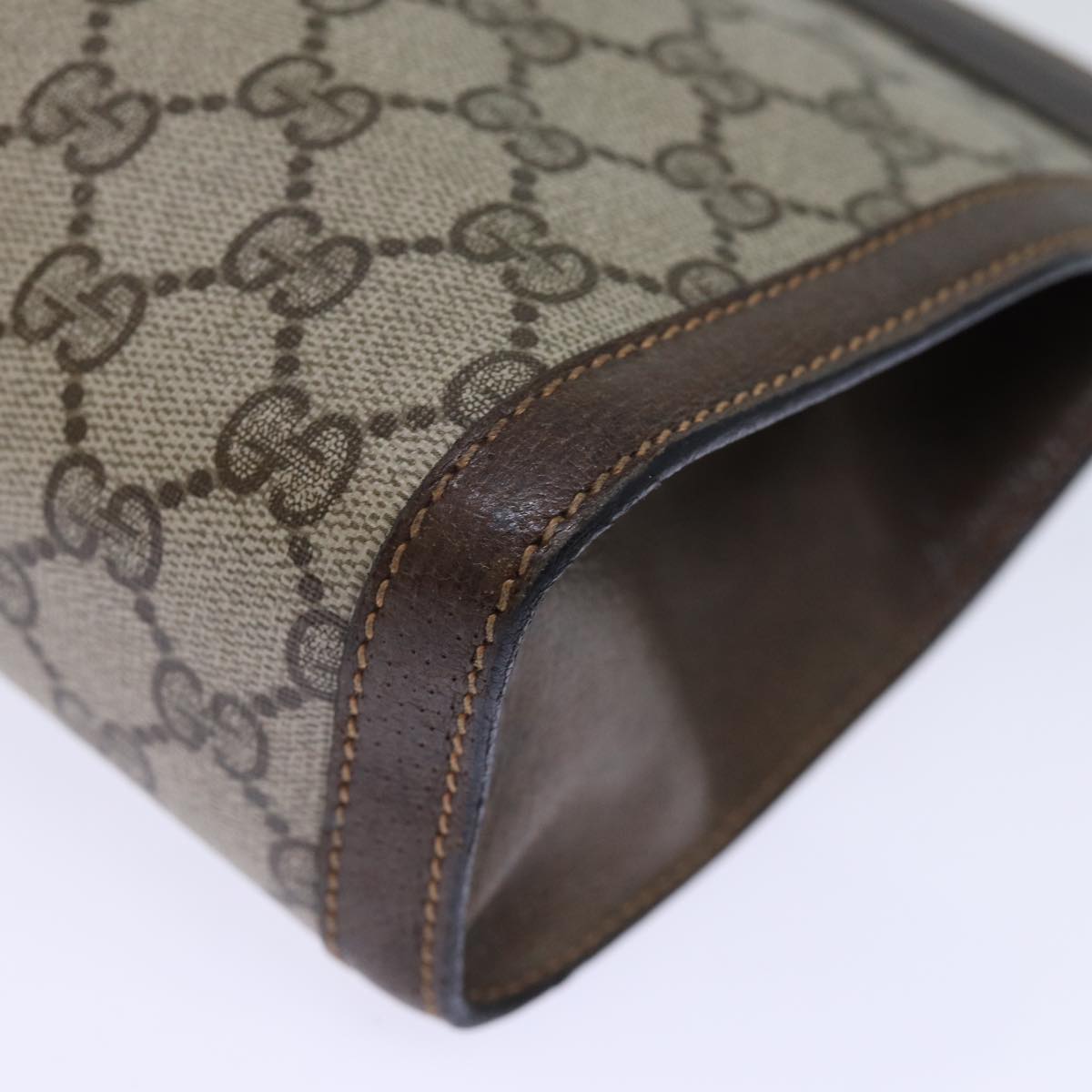 GUCCI GG Supreme Web Sherry Line Clutch Bag PVC Beige Red 89 01 002 yk12307