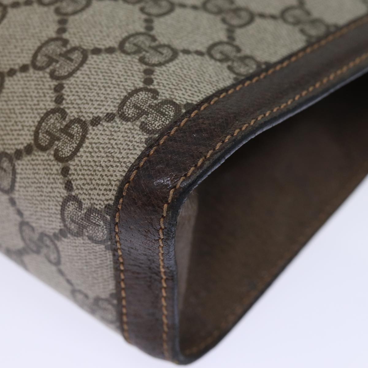 GUCCI GG Supreme Web Sherry Line Clutch Bag PVC Beige Red 89 01 002 yk12307