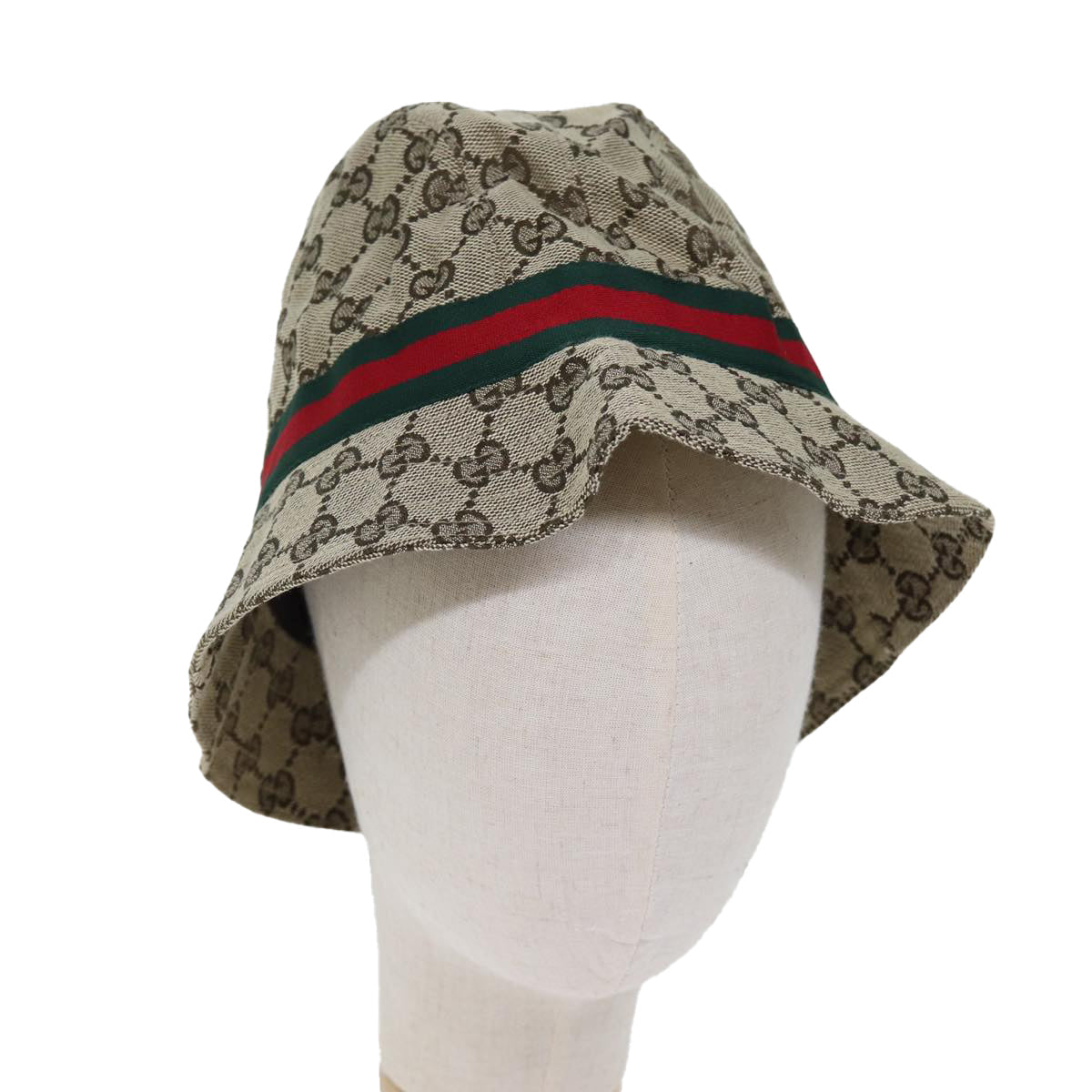 GUCCI GG Canvas Web Sherry Line Hat XL Beige Red Green yk12321