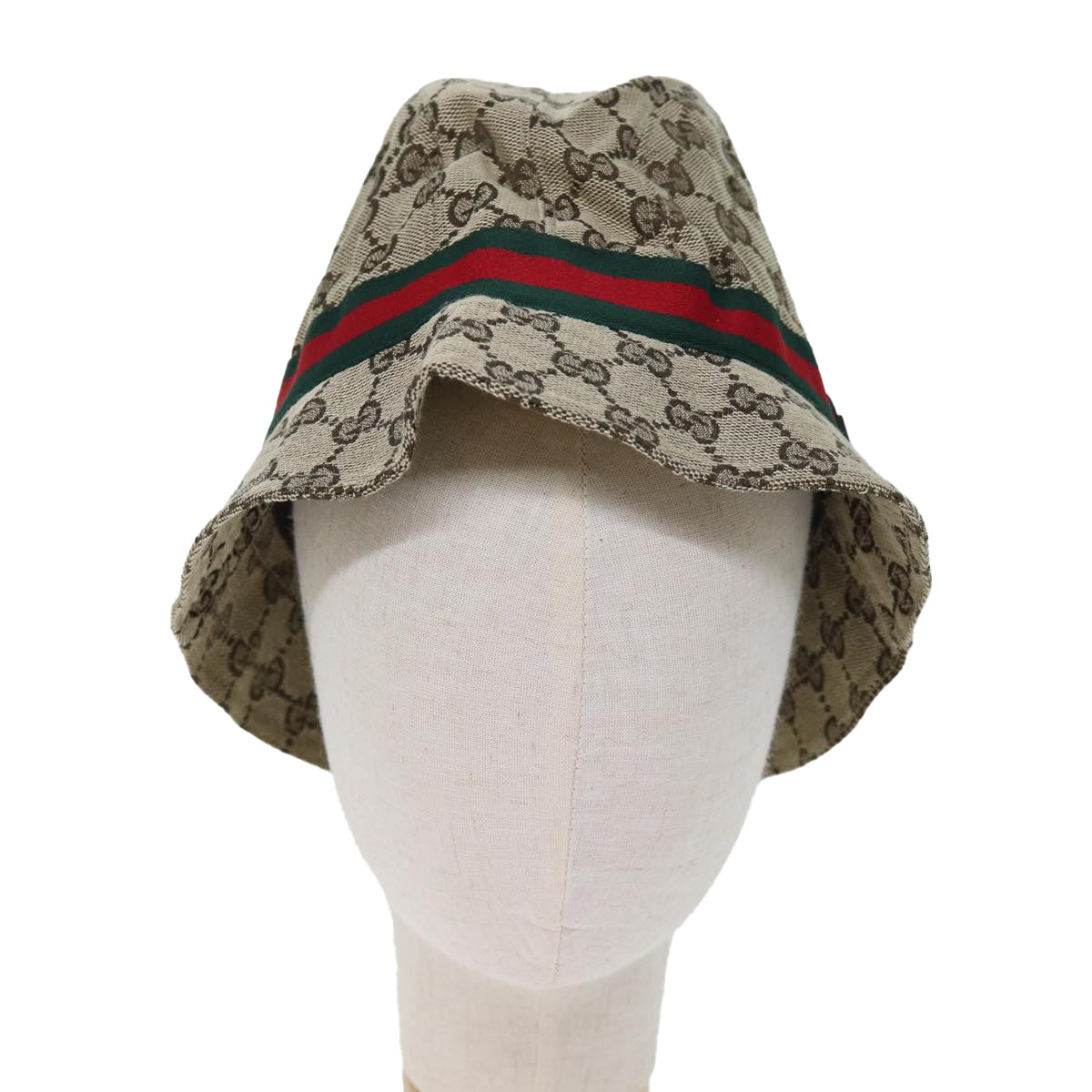 GUCCI GG Canvas Web Sherry Line Hat XL Beige Red Green yk12321