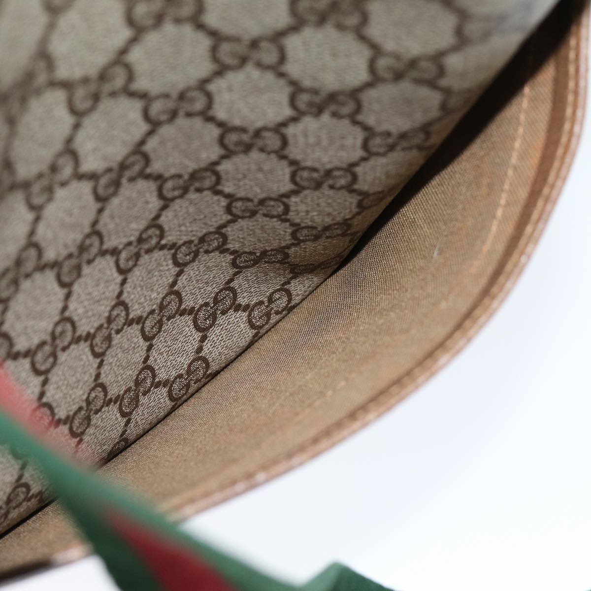 GUCCI GG Supreme Web Sherry Line Tote Bag PVC Beige Red 39 02 003 yk12333
