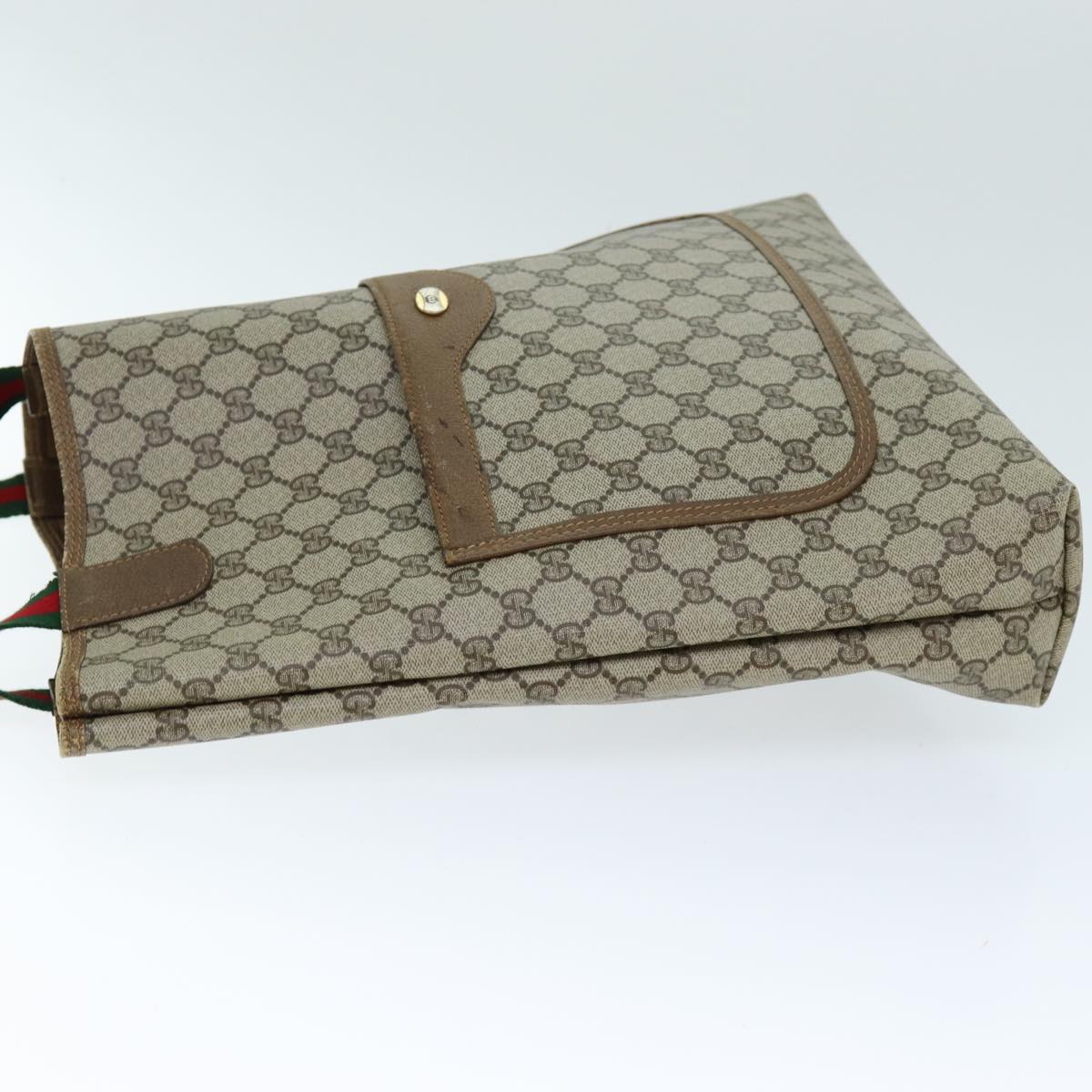 GUCCI GG Supreme Web Sherry Line Tote Bag PVC Beige Red 39 02 003 yk12333