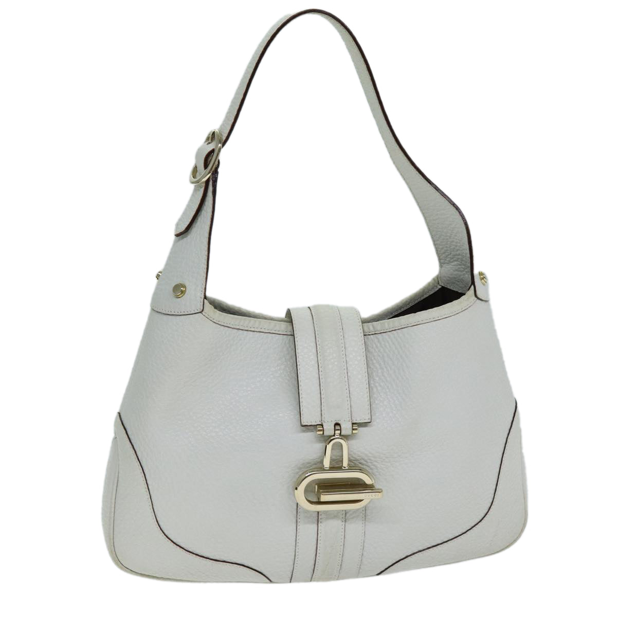 GUCCI Jackie Shoulder Bag Leather White 130779 yk12341