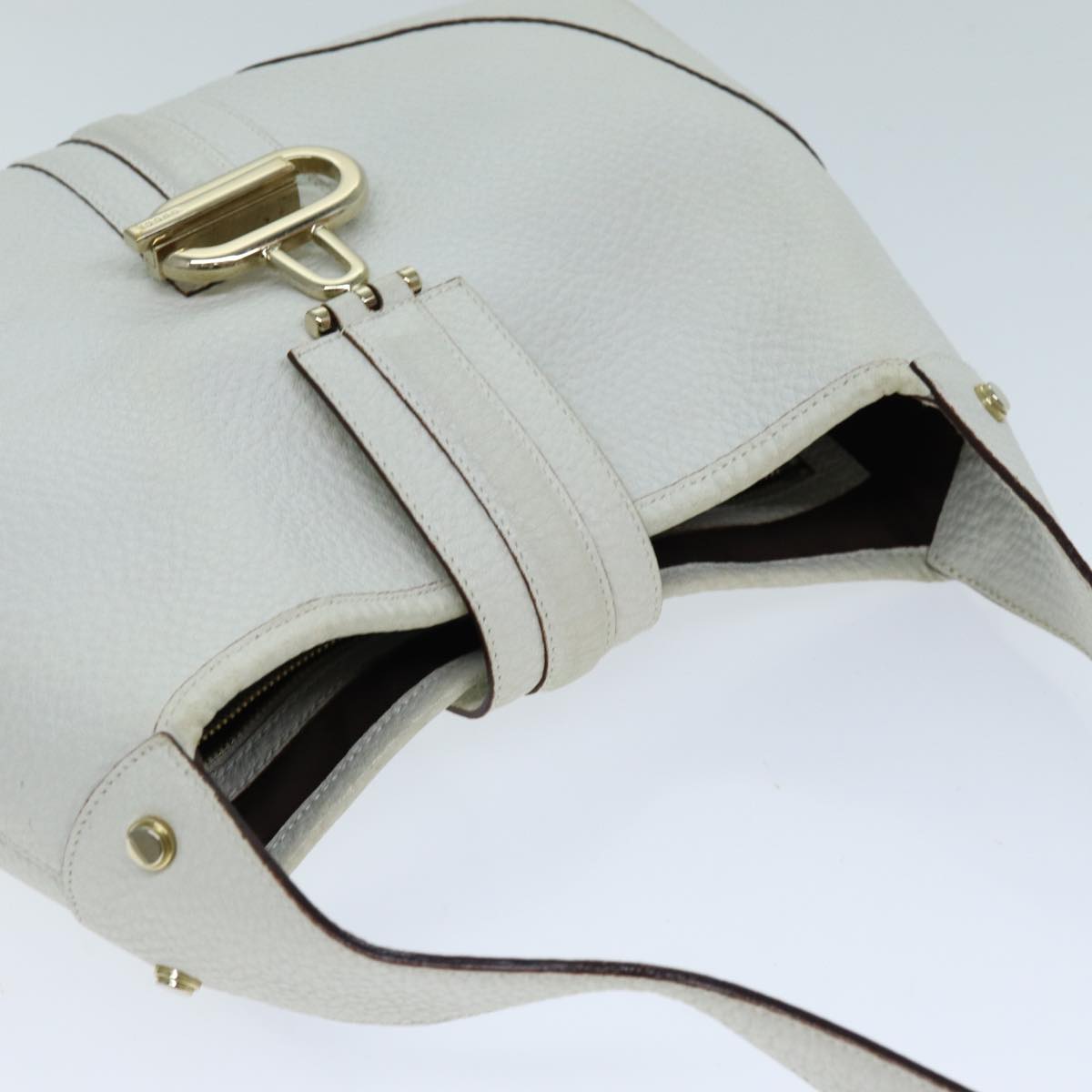 GUCCI Jackie Shoulder Bag Leather White 130779 yk12341