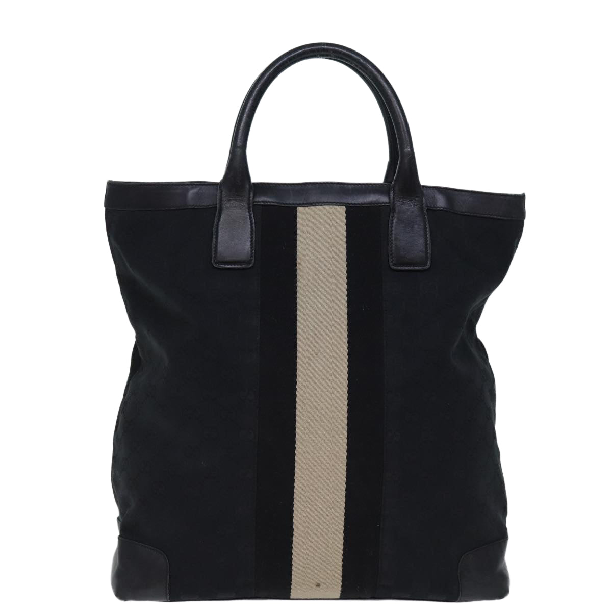GUCCI GG Canvas Sherry Line Hand Bag Black White 002 1093 yk12369
