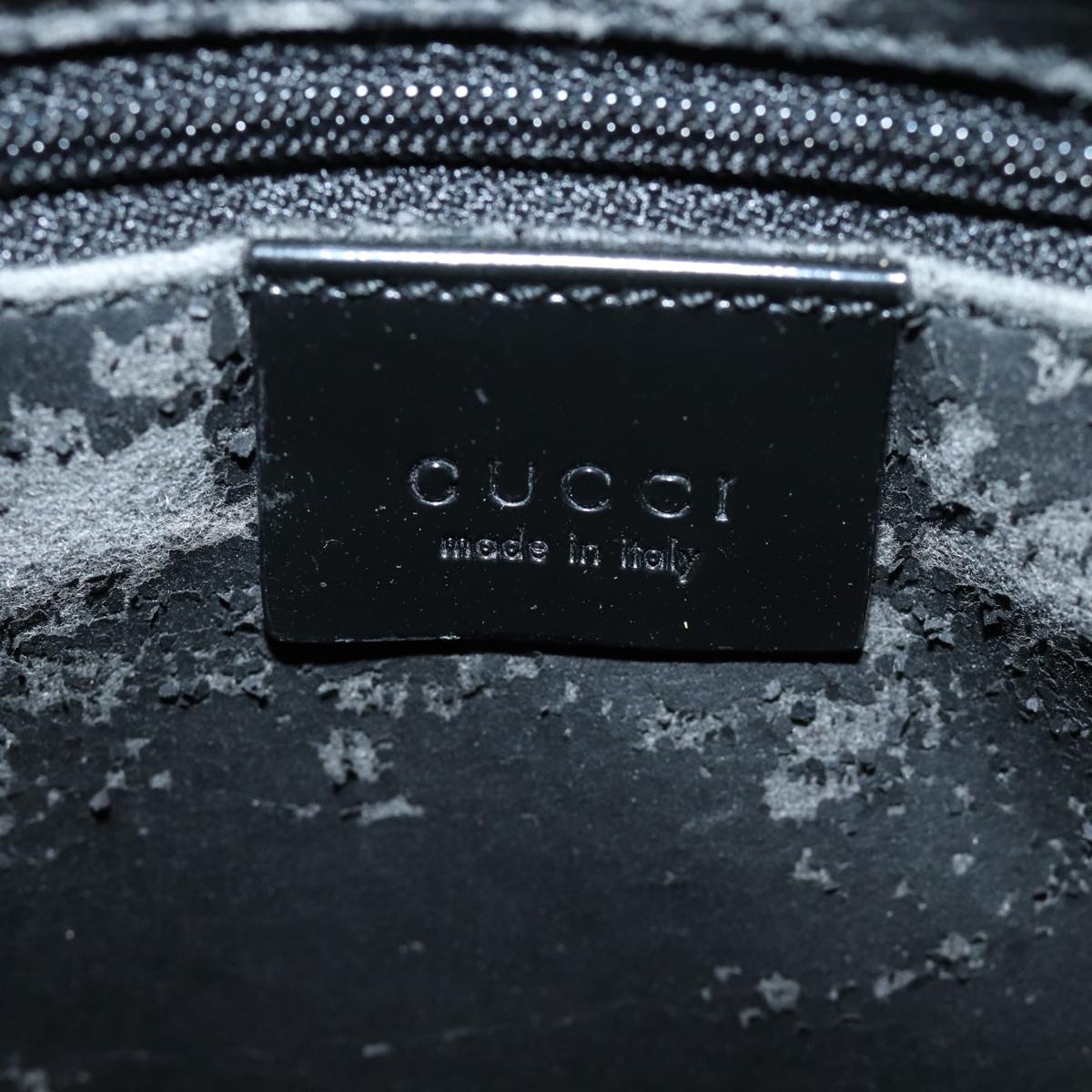 GUCCI Bamboo Hand Bag Enamel Black yk12374