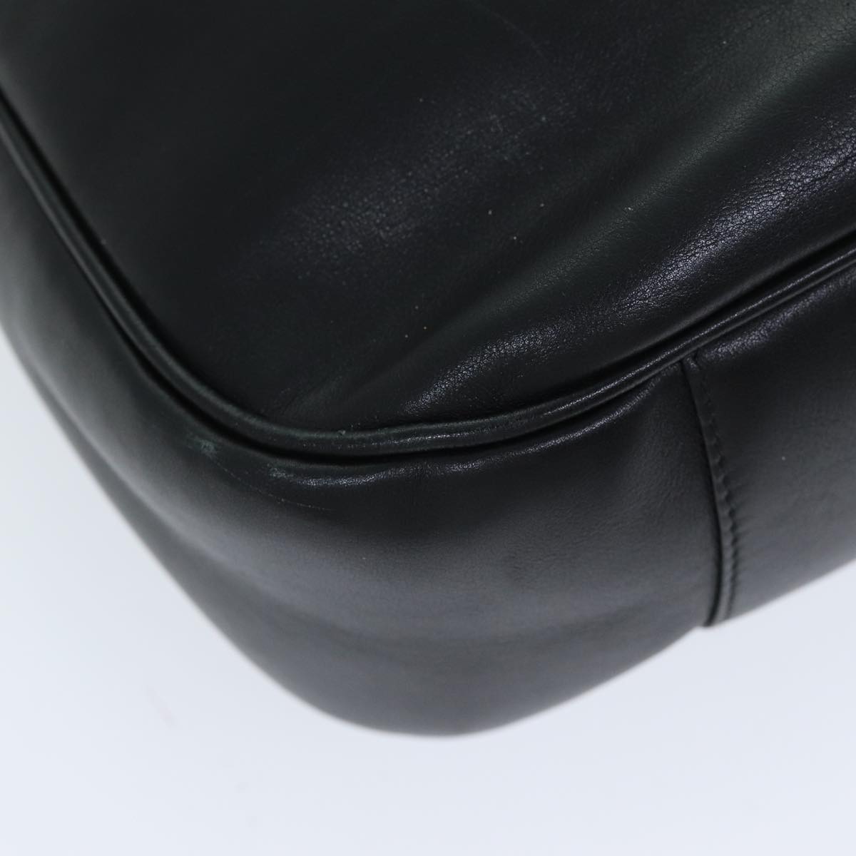 GUCCI Bamboo Hand Bag Leather 2way Black 001 1577 yk12406