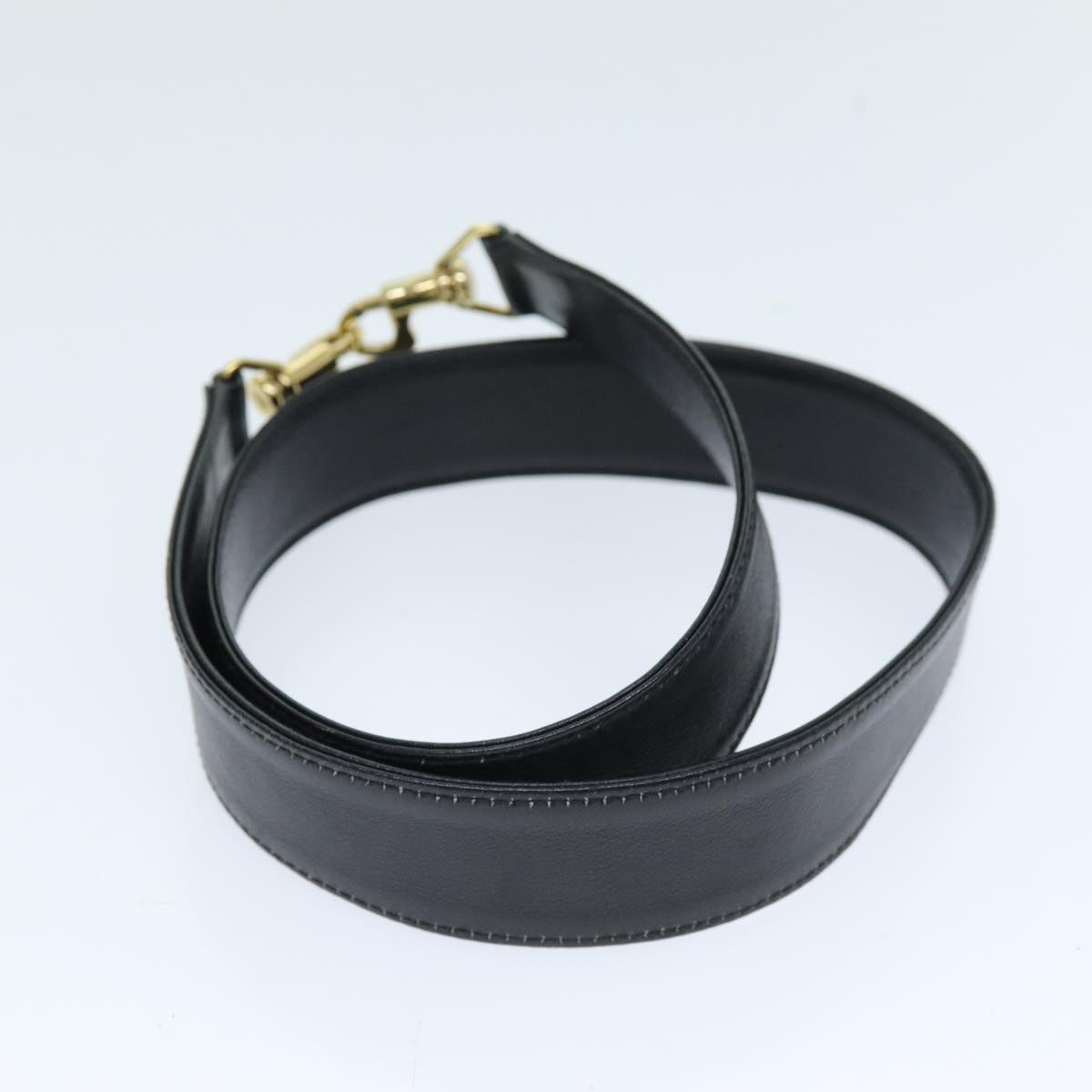 GUCCI Bamboo Hand Bag Leather 2way Black 001 1577 yk12406