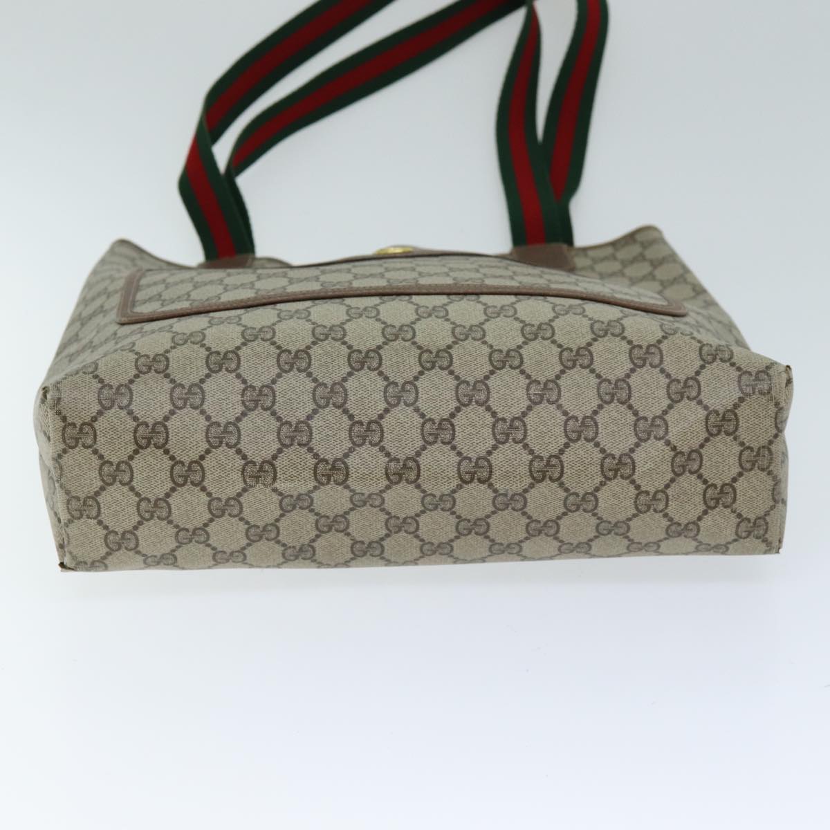 GUCCI GG Supreme Web Sherry Line Tote Bag PVC Beige Red 40 02 003 yk12437