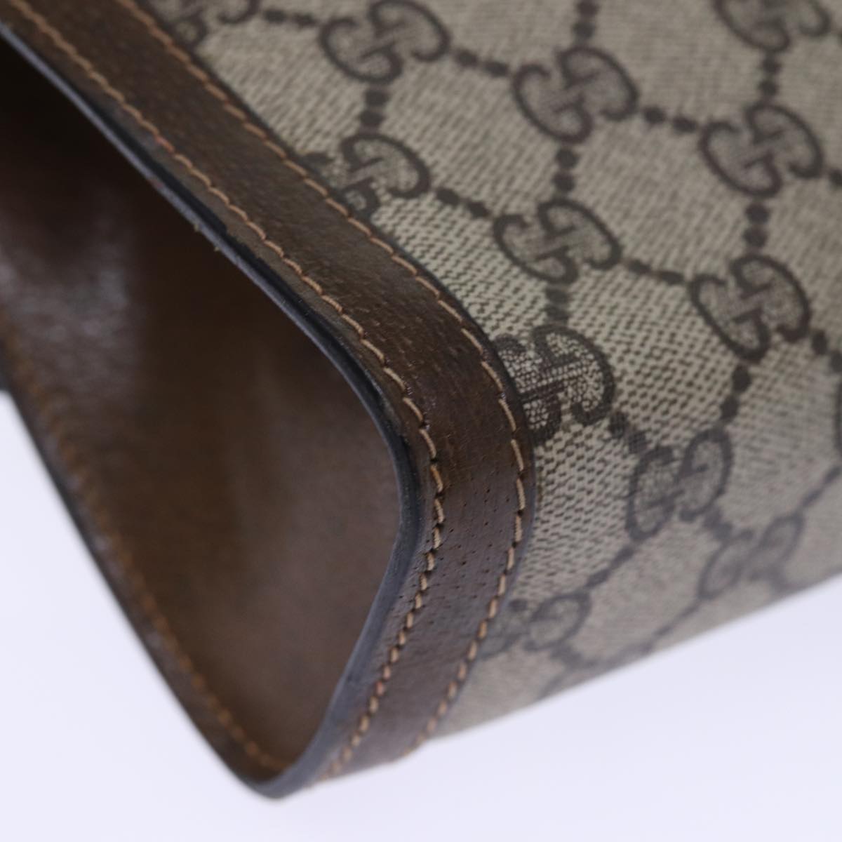 GUCCI GG Supreme Web Sherry Line Clutch Bag Beige 41 014 3087 25 yk12462