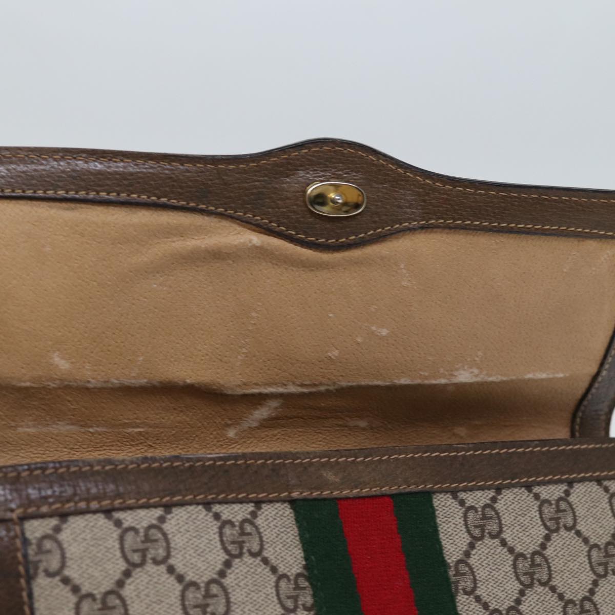 GUCCI GG Supreme Web Sherry Line Clutch Bag Beige 41 014 3087 25 yk12462