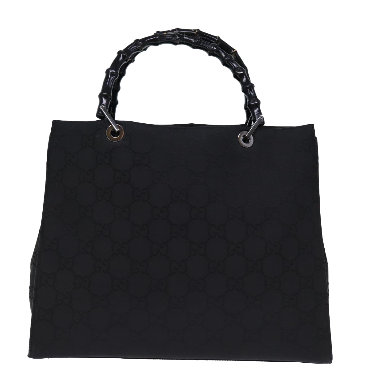 GUCCI Bamboo GG Canvas Hand Bag Black 002 1010 yk12489