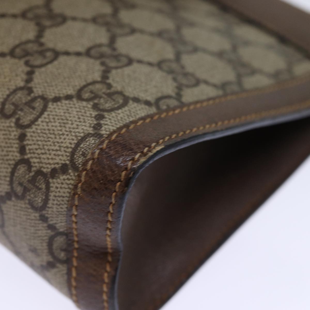 GUCCI GG Supreme Web Sherry Line Clutch Bag PVC Beige Red 89 01 001 yk12494